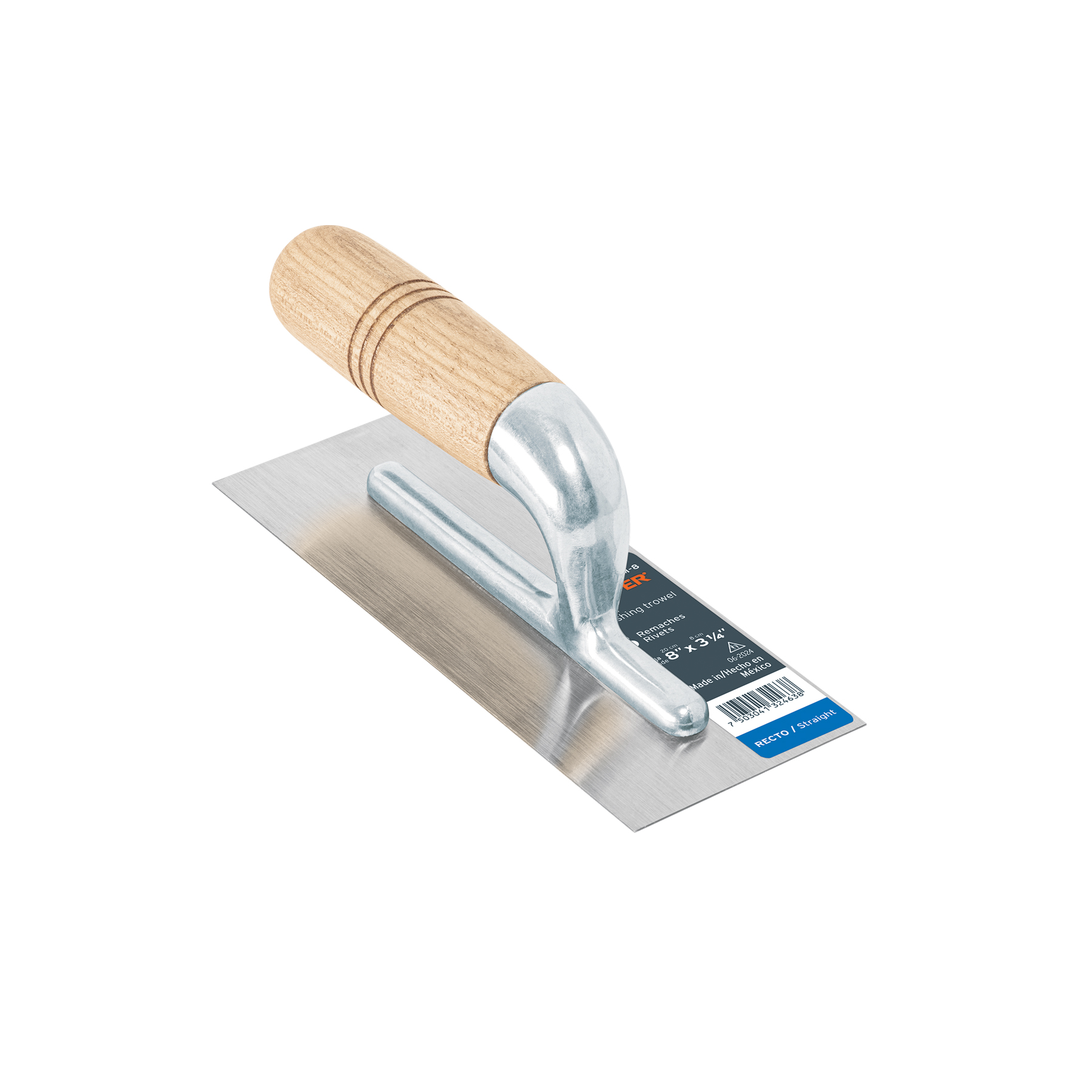 "LLANA MINI 8"" CANTO RECTO, 6R MGO MADERA"
