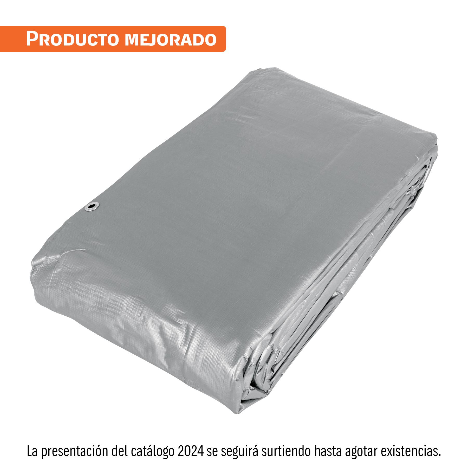 LONA DE POLIETILENO REFORZADA 6X12 M, GRIS, 180G/M2, TRUPER