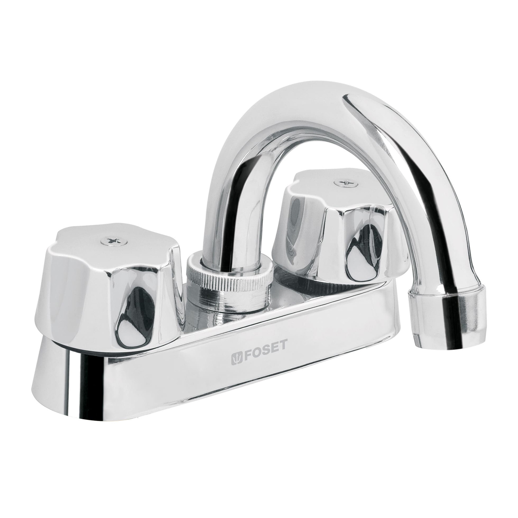 MEZCLADORA 4' PARA LAVABO, CUELLO CURVO, CARTUCHO CERÁMICO