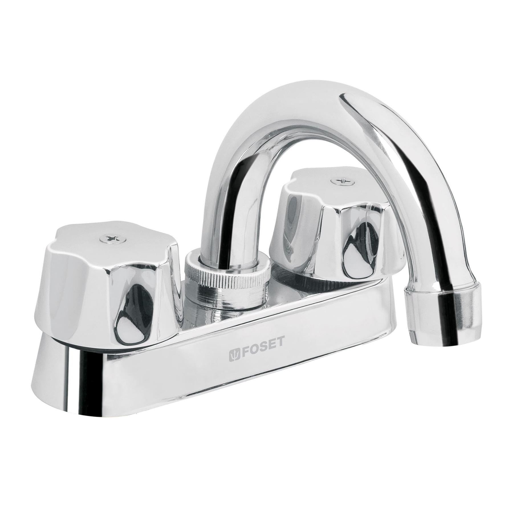 "MEZCLADORA 4"" PARA LAVABO, CUELLO CURVO, CARTUCHO CERÁMICO"
