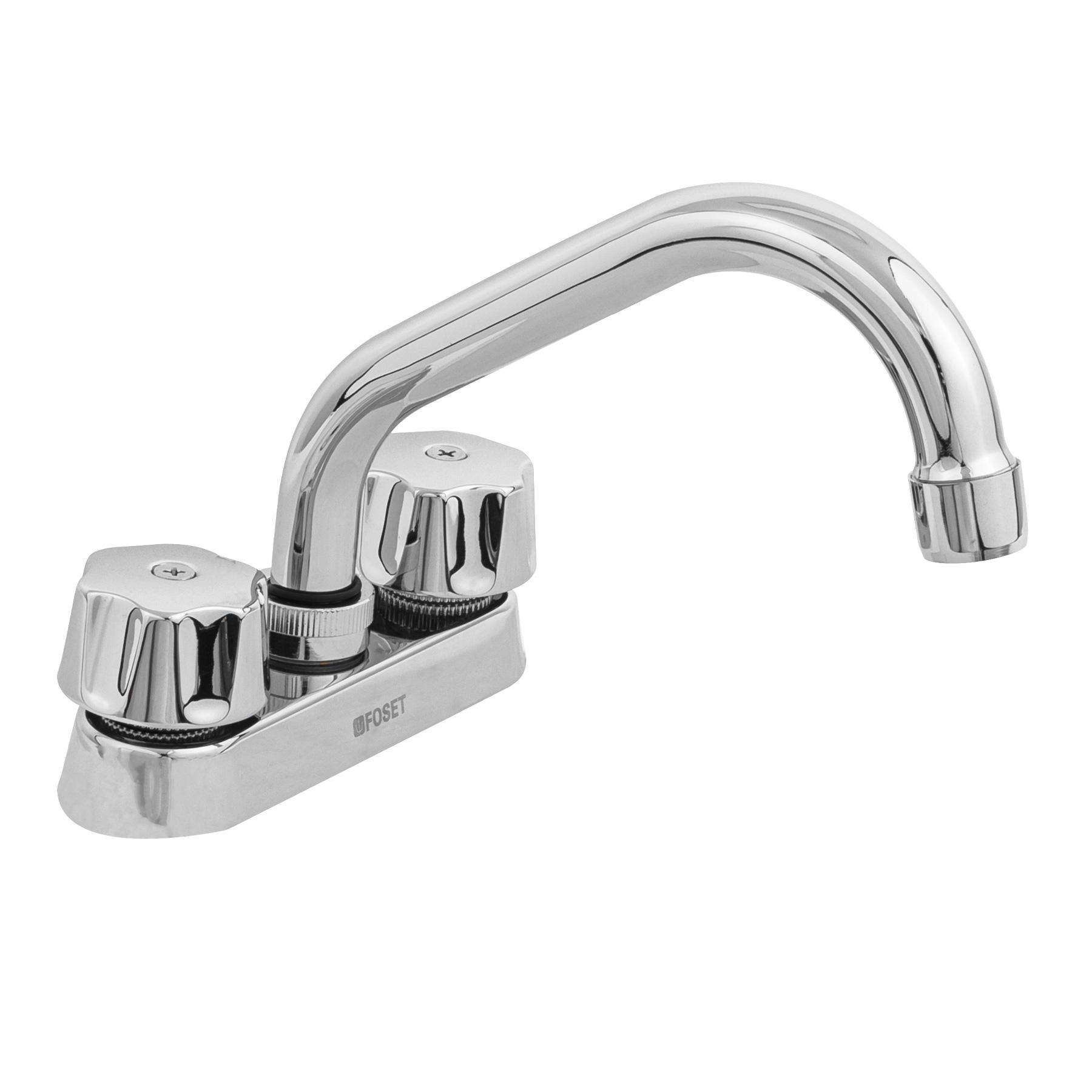 MEZCLADORA 4' PARA LAVABO, TUBULAR, CARTUCHO COMPRESIÓN