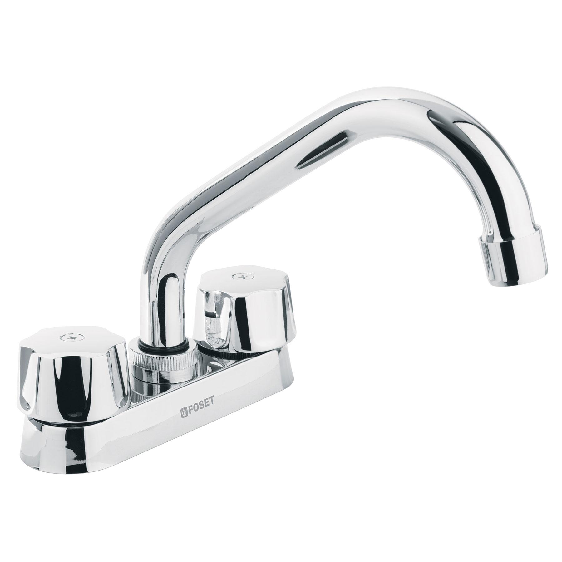 "MEZCLADORA 4"" PARA LAVABO, TUBULAR, CARTUCHO CERÁMICO"