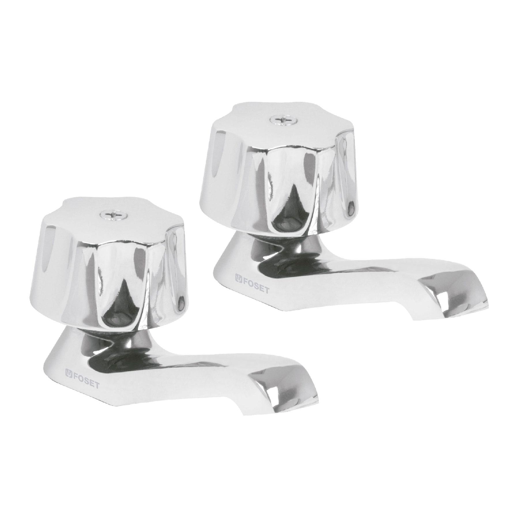 JUEGO 2 LLAVES INDIVIDUALES PARA LAVABO, MANERALES METÁLICOS