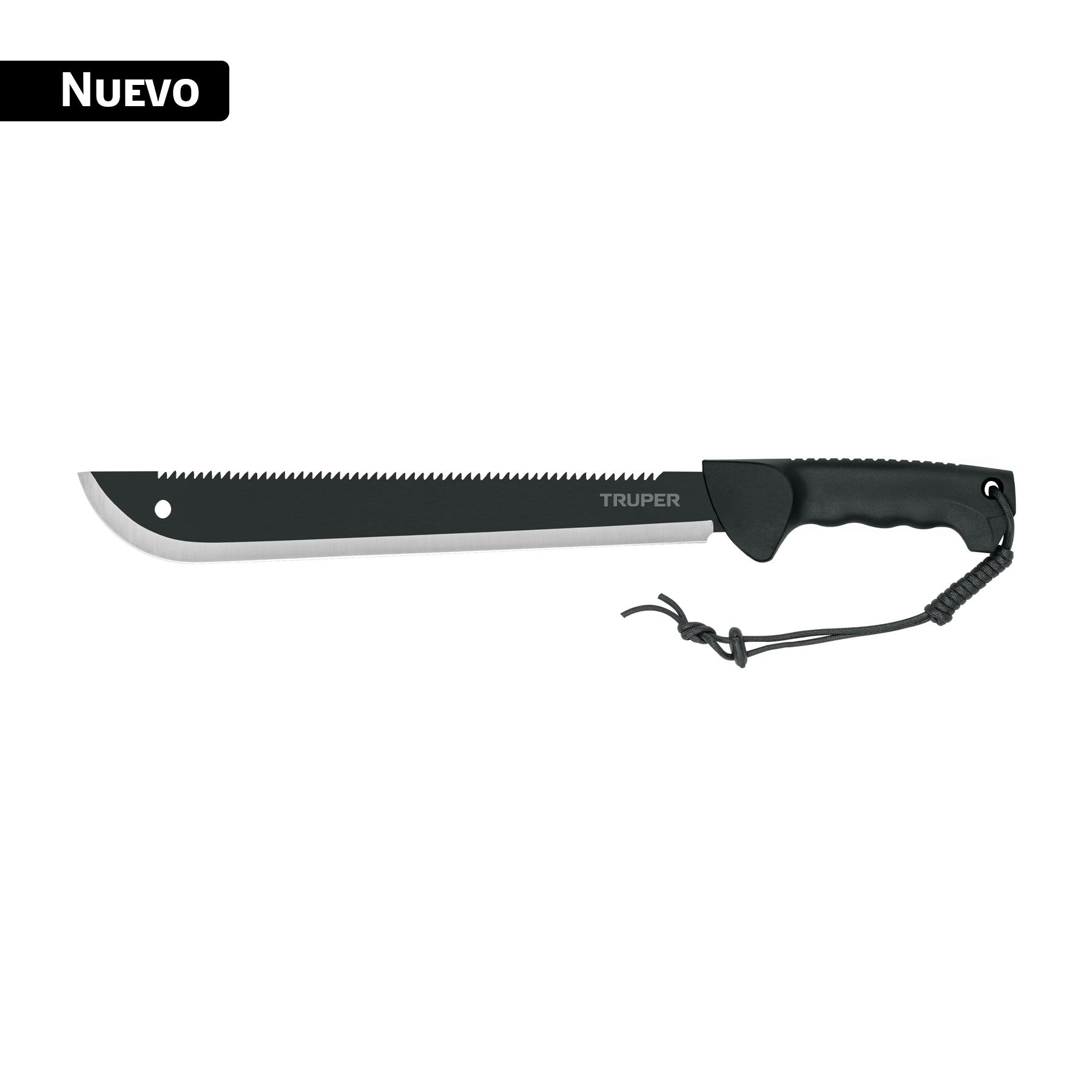 "MACHETE DOBLE FILO 14"", CACHA INYECTADA, CON FUNDA, TRUPER"