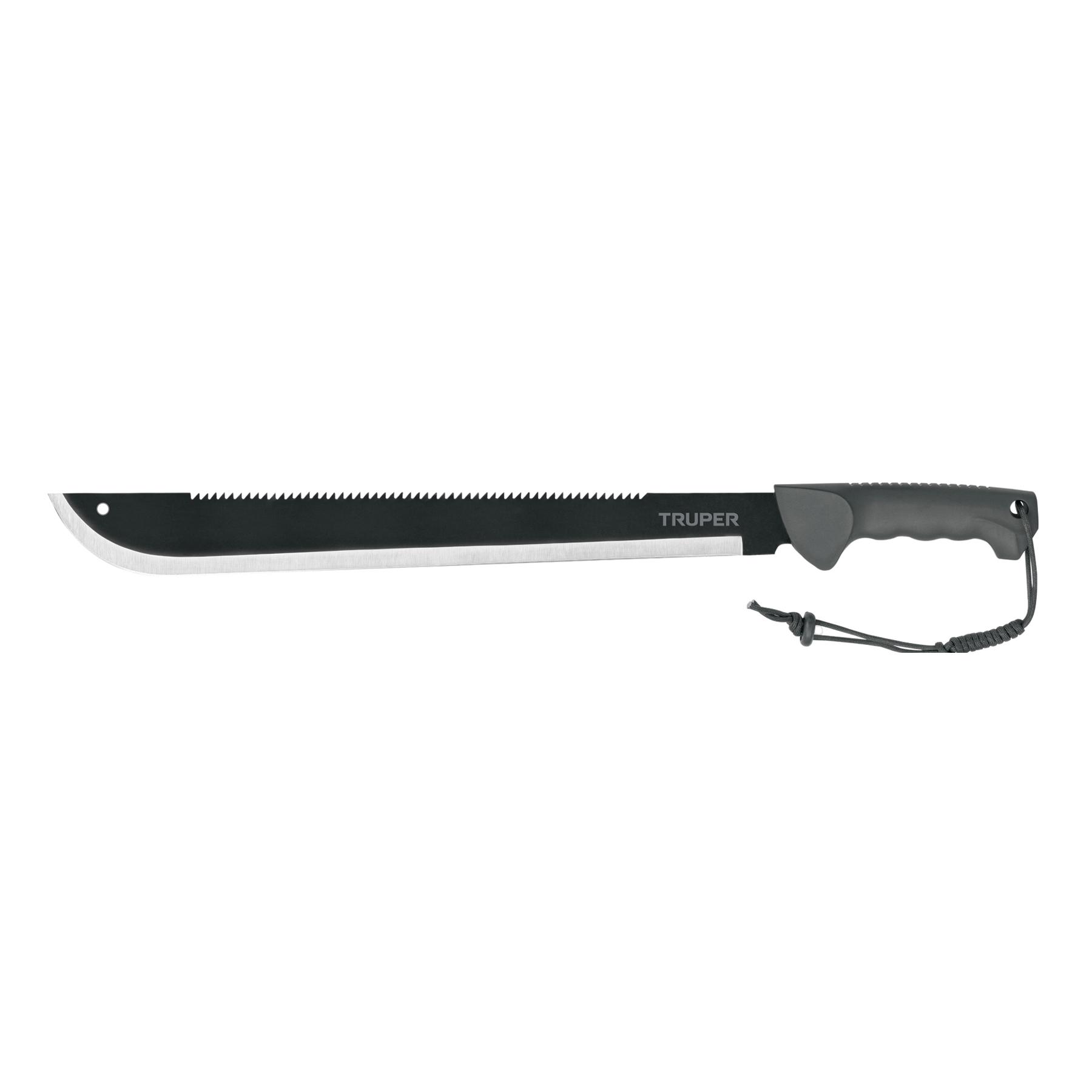 "MACHETE DOBLE FILO 18"", CACHA INYECTADA, CON FUNDA, TRUPER"