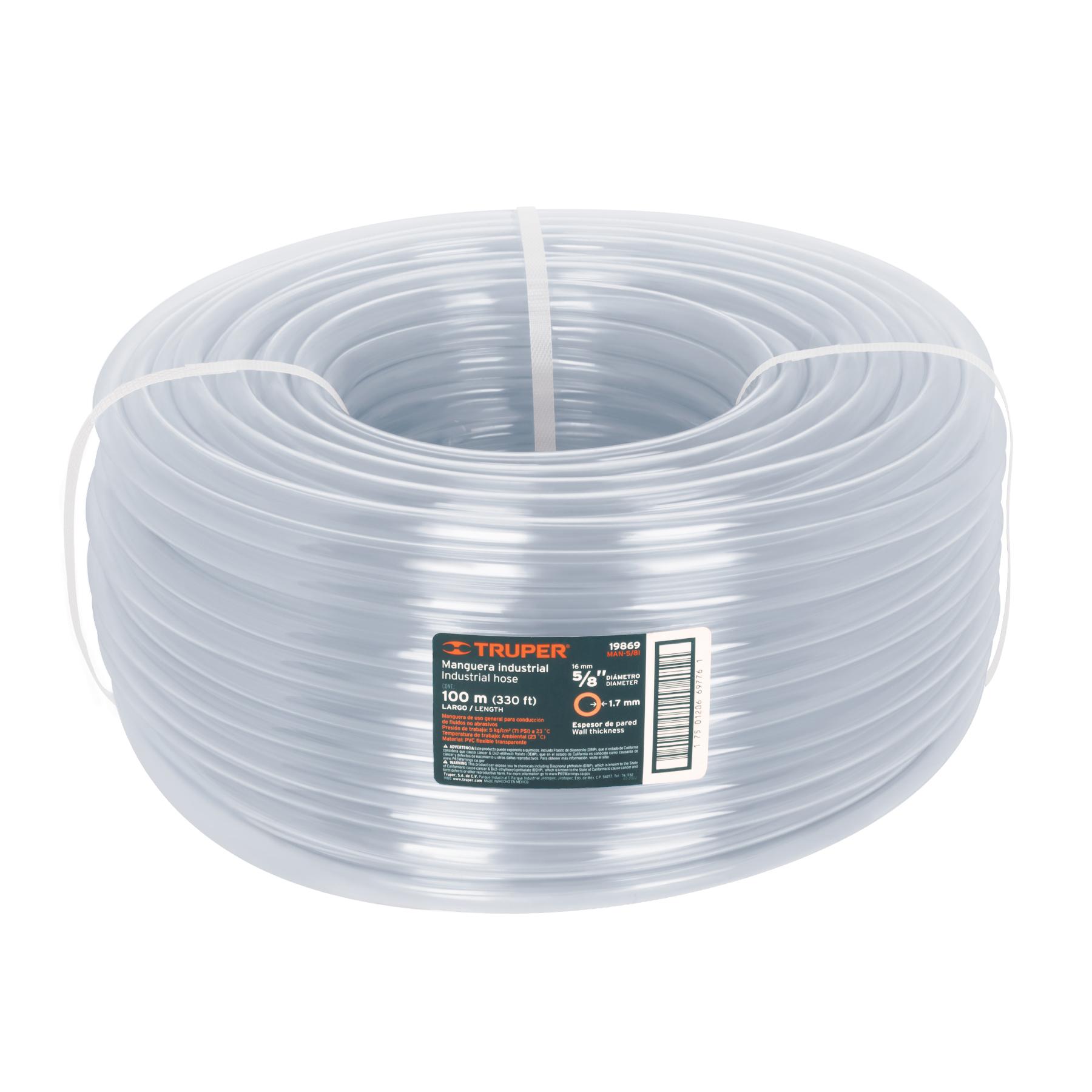 "METRO DE MANGUERA 5/8"" INDUSTRIAL EN ROLLO DE 100 M, TRUPER"