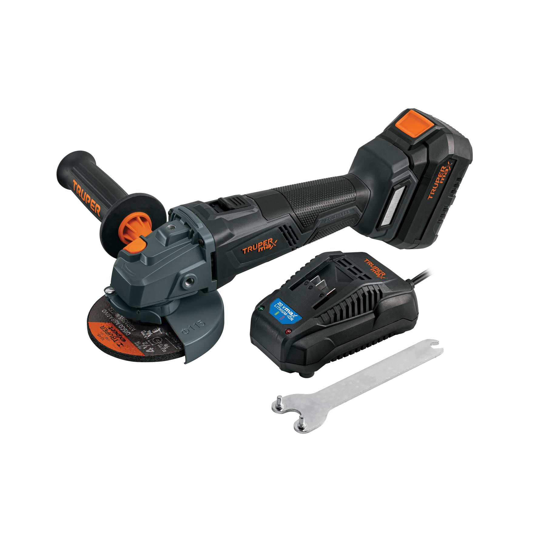 "ESMERILADORA 4-1/2"", 20V, 1 BATERÍA 4AH, MAX"
