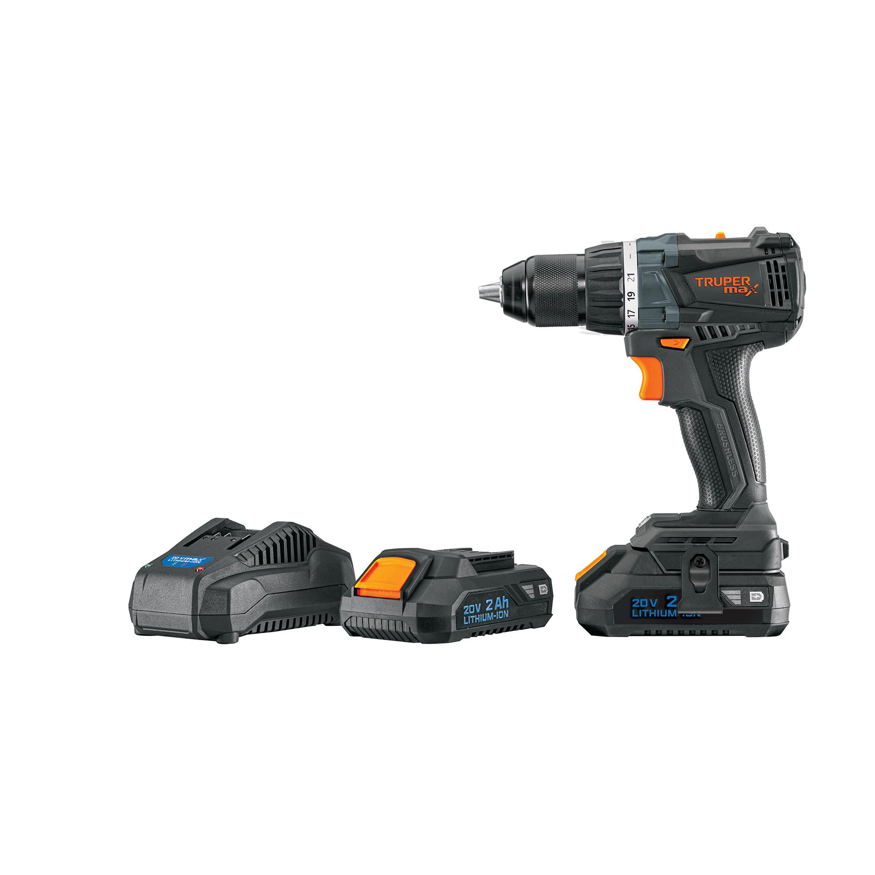 "TALADRO 1/2"", 20V, 2 BATERÍAS 2AH, MAX"