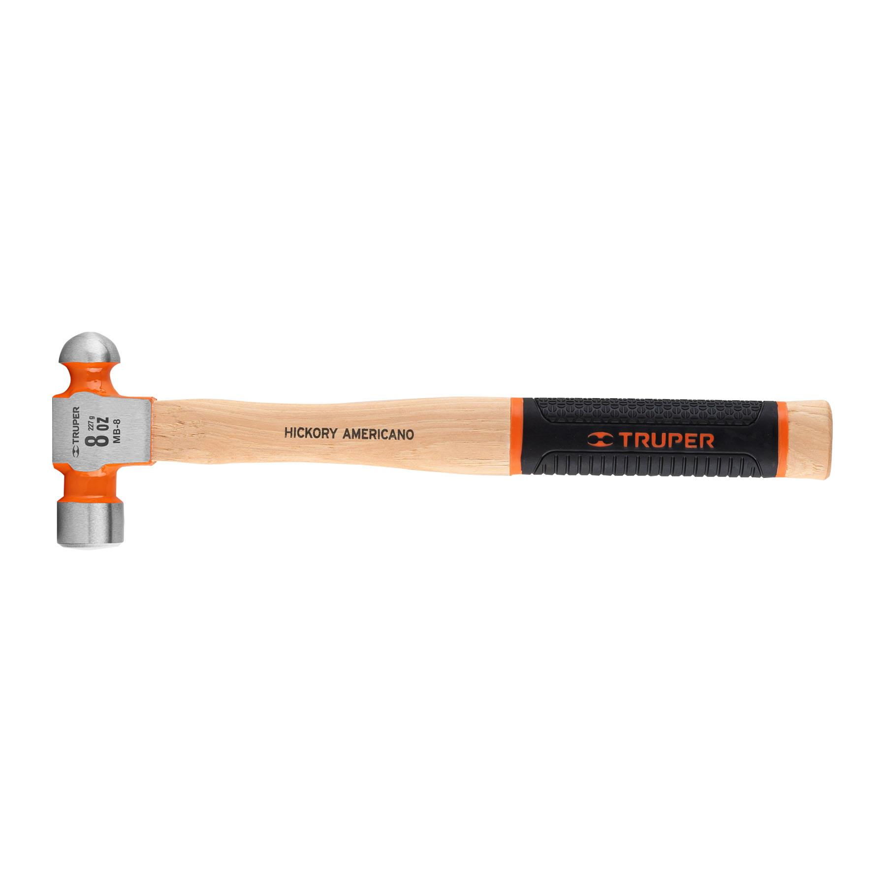 MARTILLO PULIDO DE BOLA 8 OZ MANGO HICKORY, TRUPER GRIP