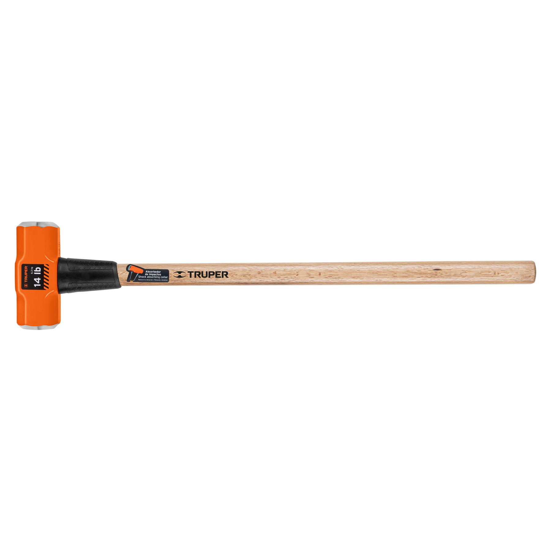 "MARRO OCTAGONAL 14 LB, MANGO DE MADERA 36"", TRUPER"