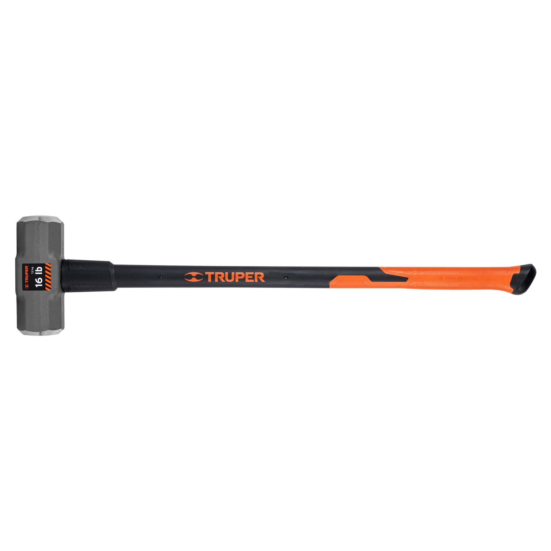 "MARRO OCTAGONAL 16 LB, MANGO FIBRA DE VIDRIO 36"", TRUPER"