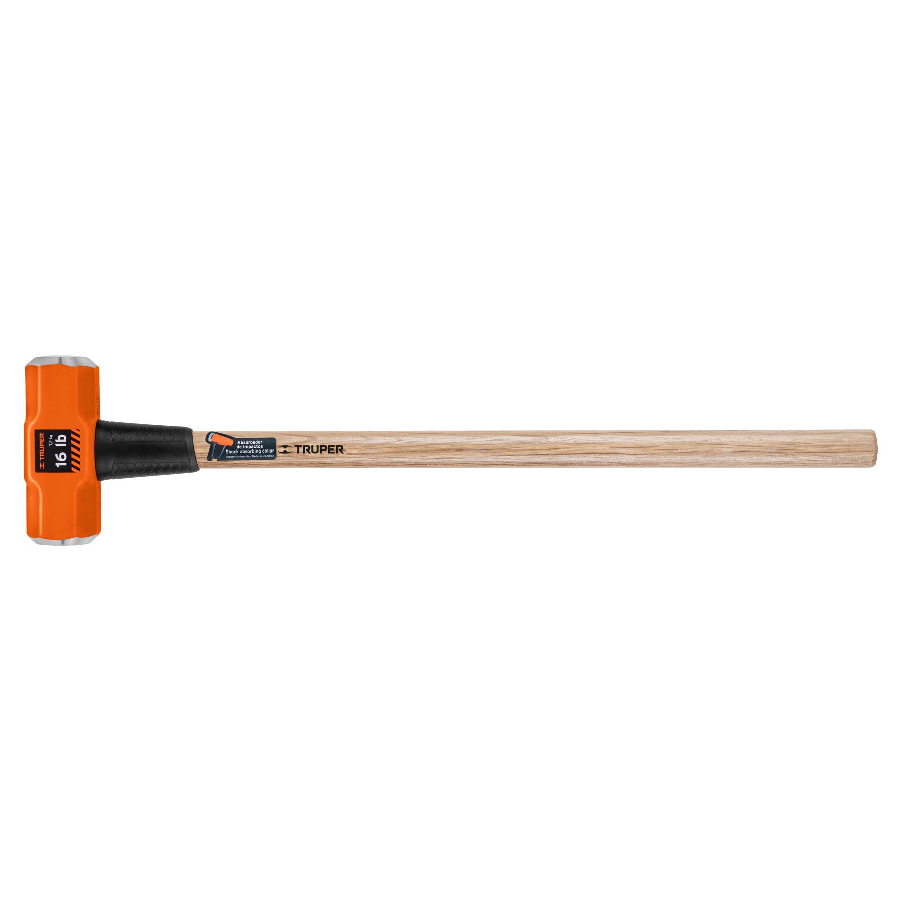 "MARRO OCTAGONAL 16 LB, MANGO DE MADERA 36"", TRUPER"