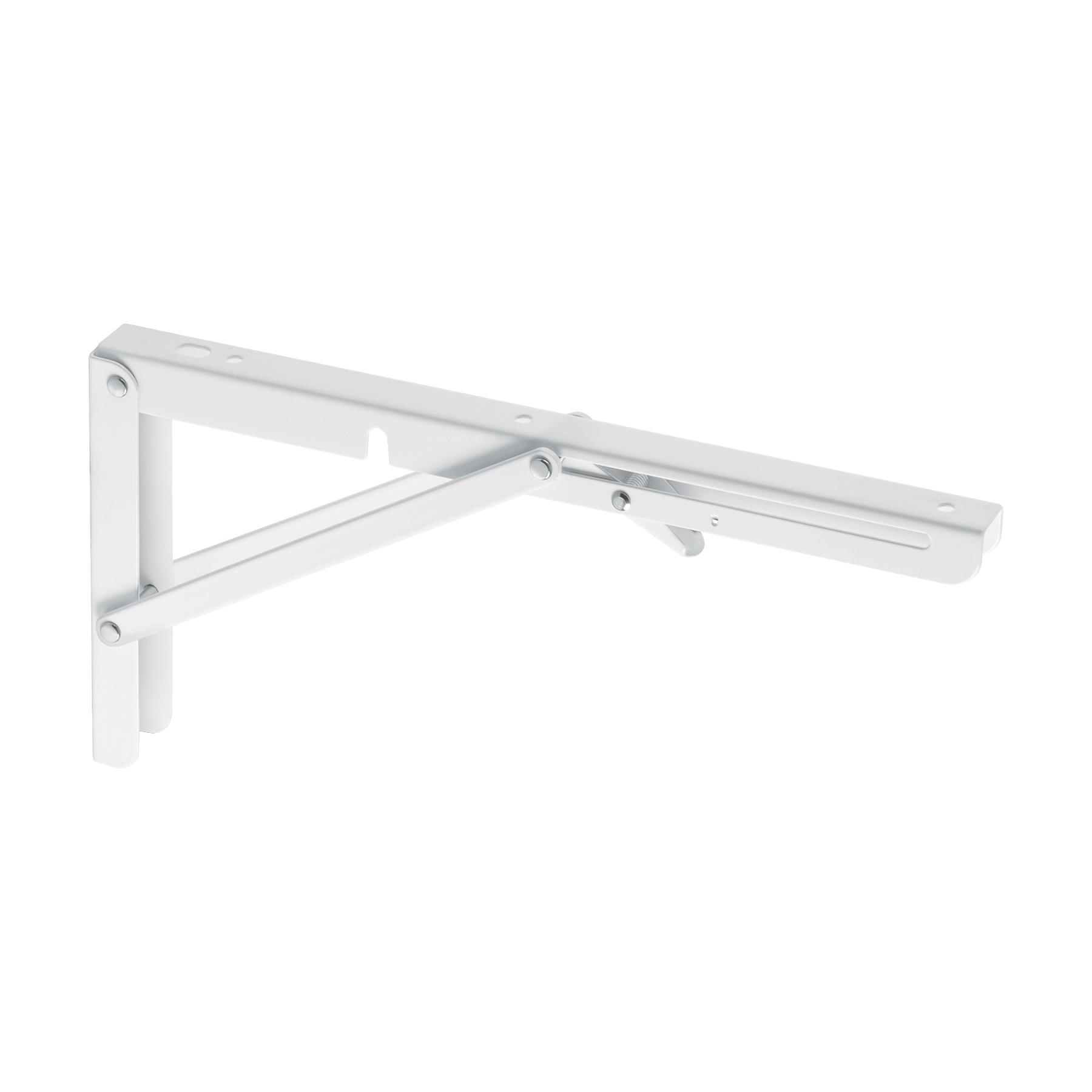 "MÉNSULA PLEGABLE DE ACERO BLANCA 6"" X 12"", FIERO"