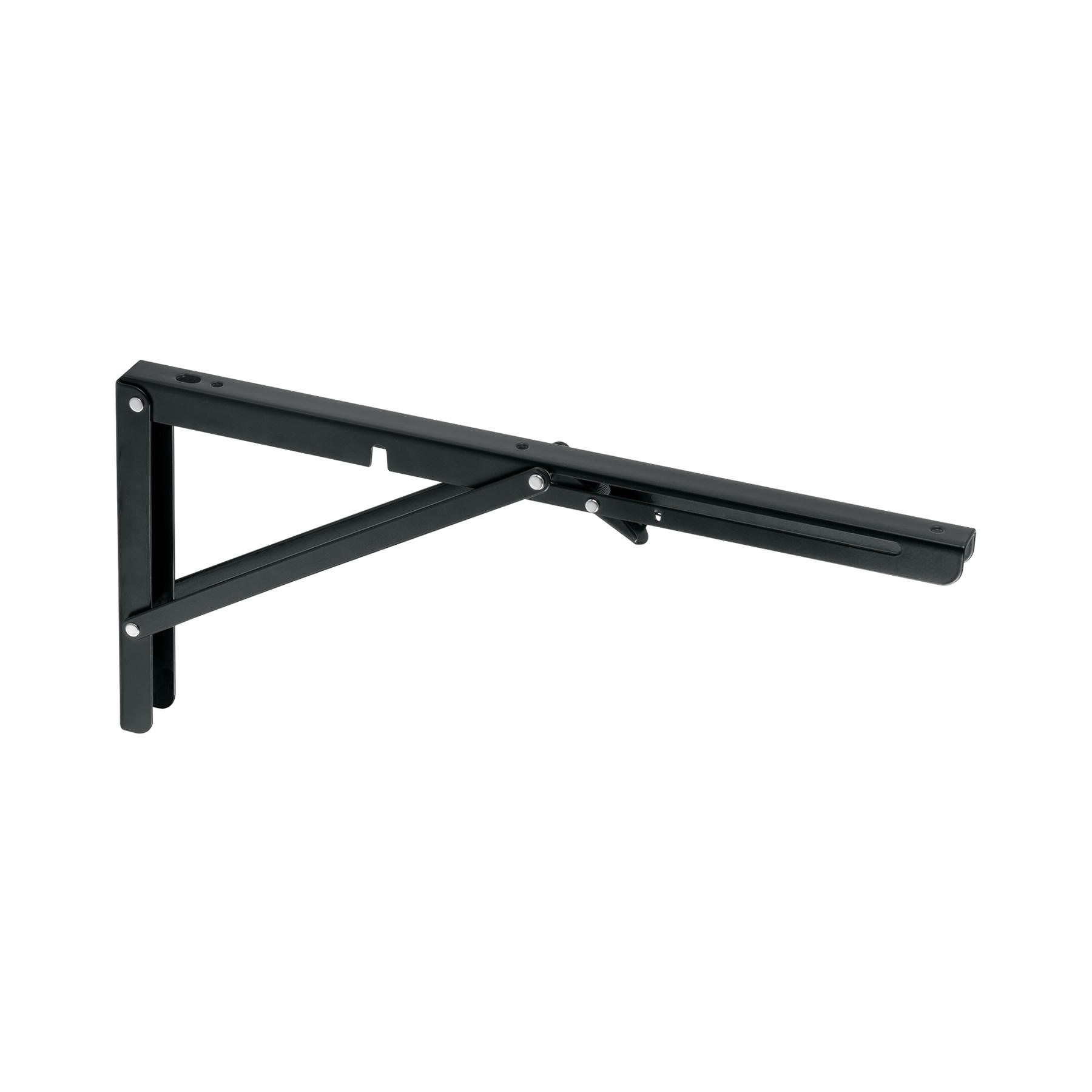 "MÉNSULA PLEGABLE DE ACERO NEGRA 8"" X 16"", FIERO"