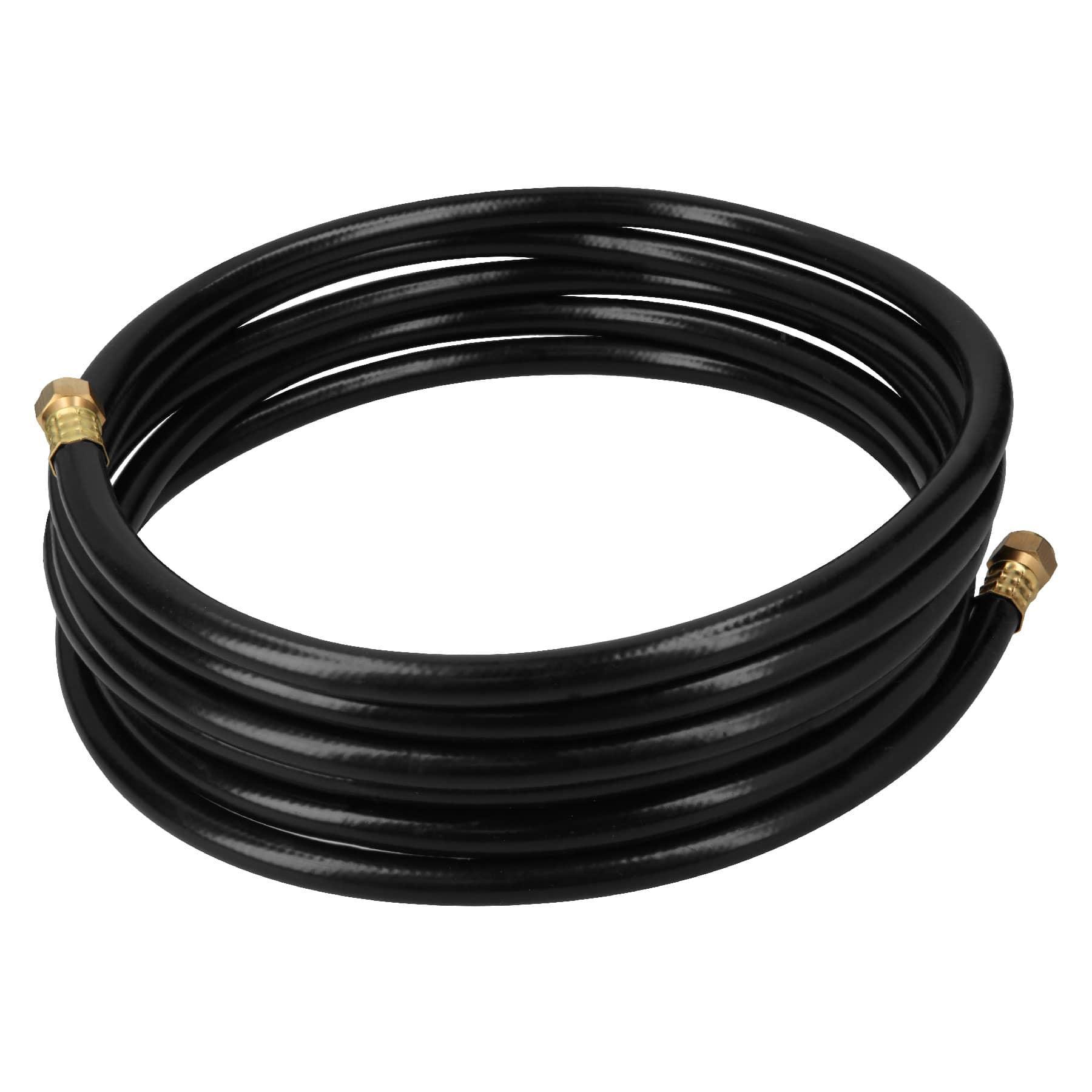MANGUERA PARA GAS 3/8' FLEXIBLE NEGRA DE 5 M, CON CONEXIÓN