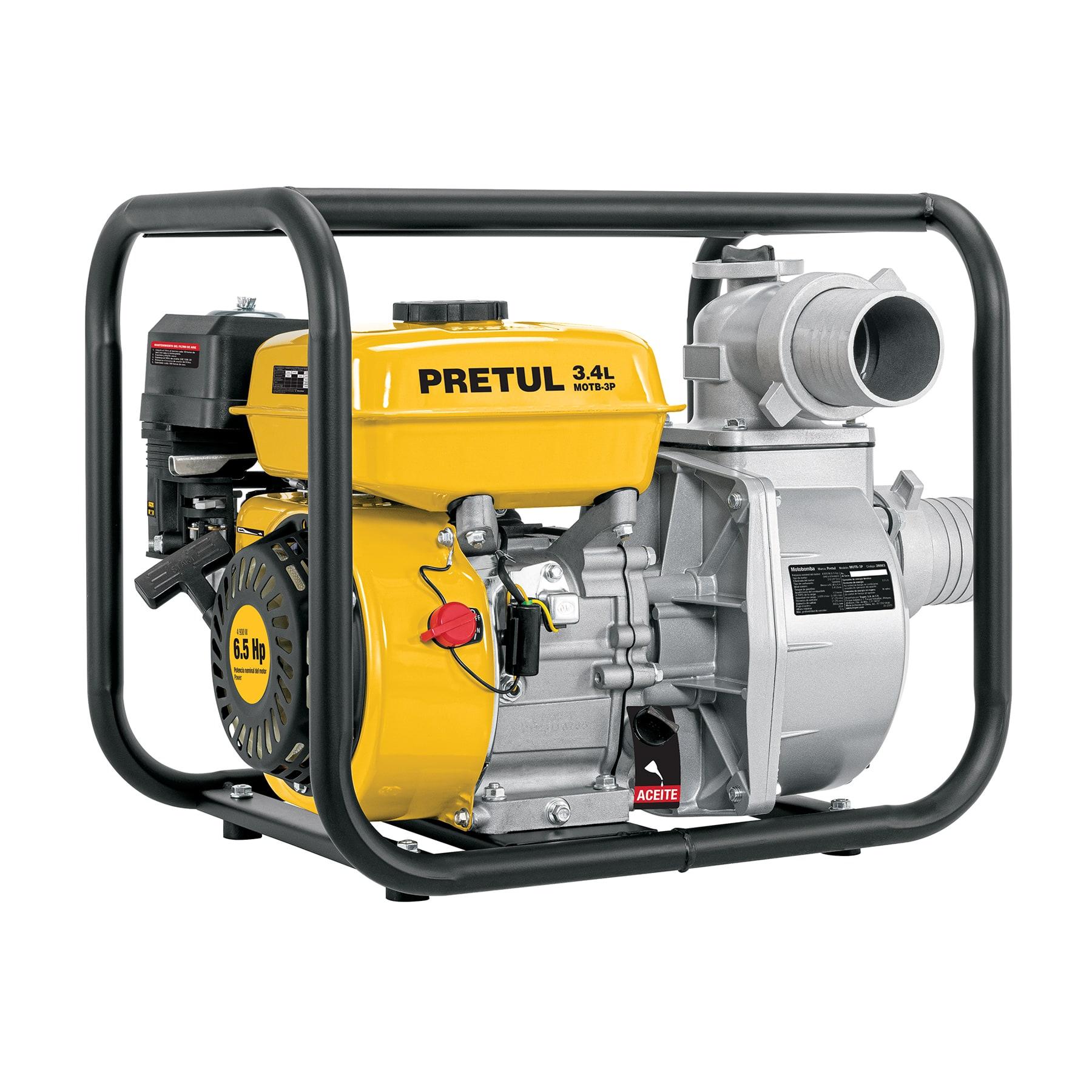 "MOTOBOMBA AUTOCEBANTE 3""X3"", GAS. 6-1/2HP, AGRÍCOLA, PRETUL"