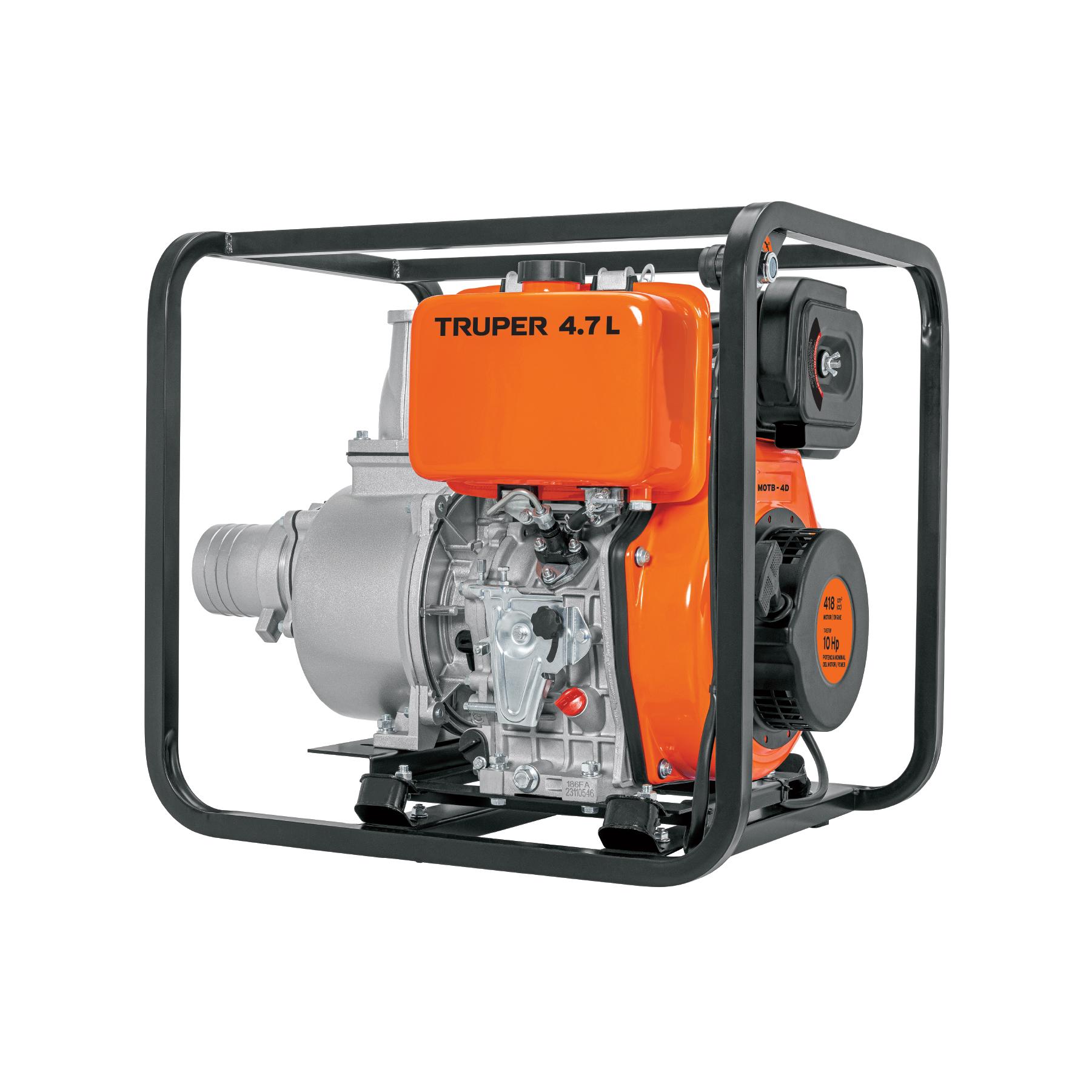 "MOTOBOMBA AUTOCEBANTE 4""X4"", DIESEL 10HP, AGRÍCOLA, TRUPER"