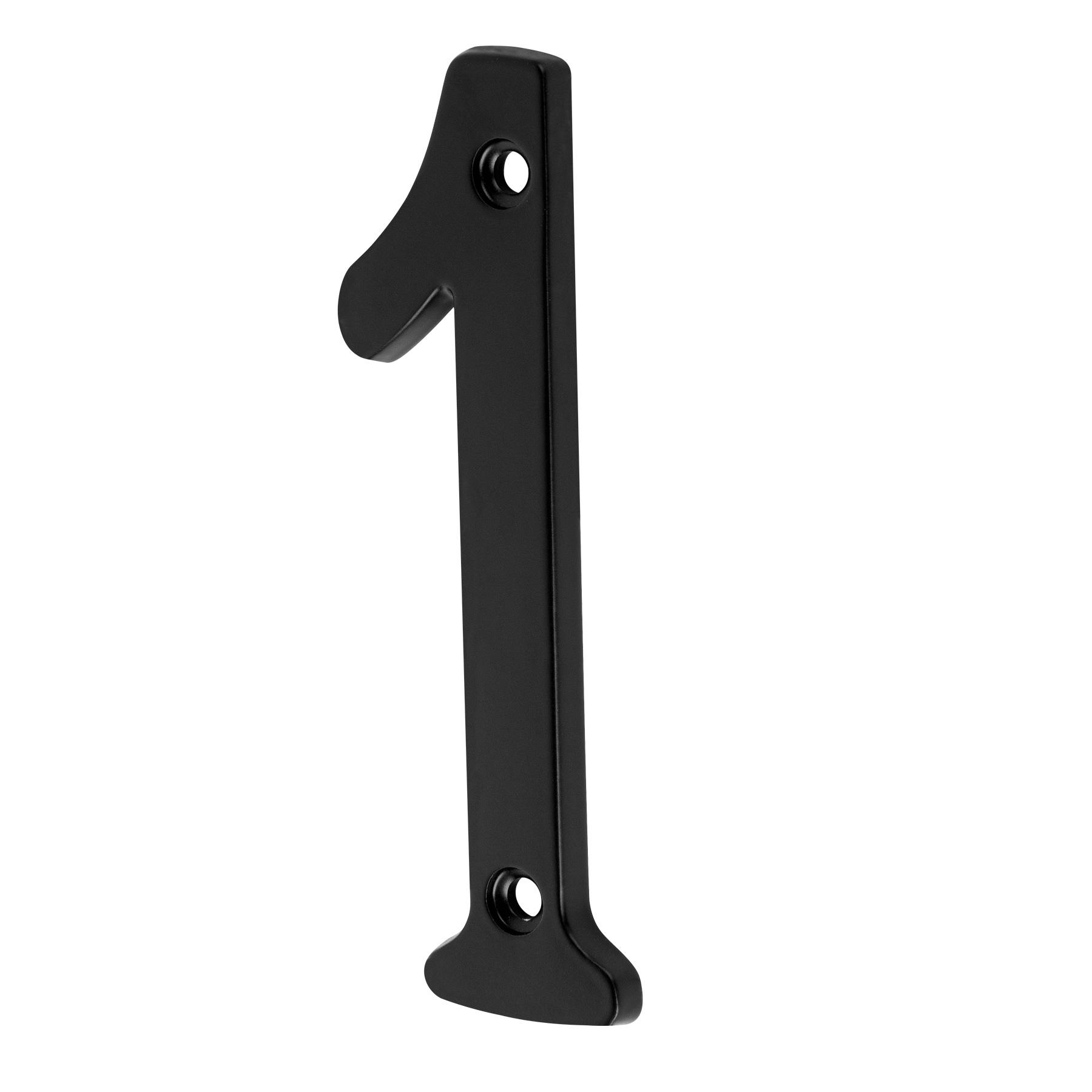 NÚMERO 1 DE LATÓN SÓLIDO 4', NEGRO,  HERMEX