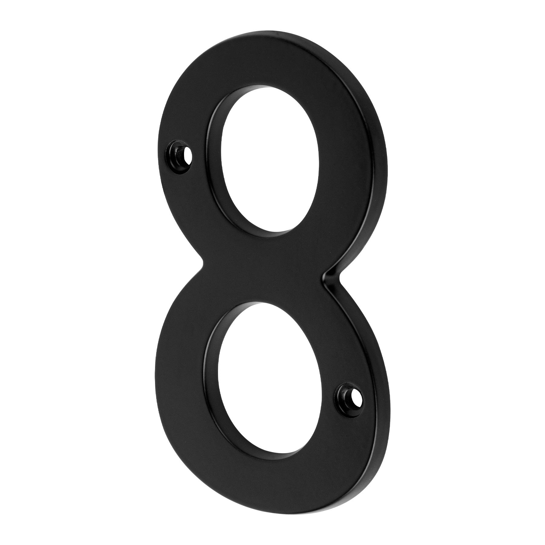 NÚMERO 8 DE LATÓN SÓLIDO 4', NEGRO,  HERMEX