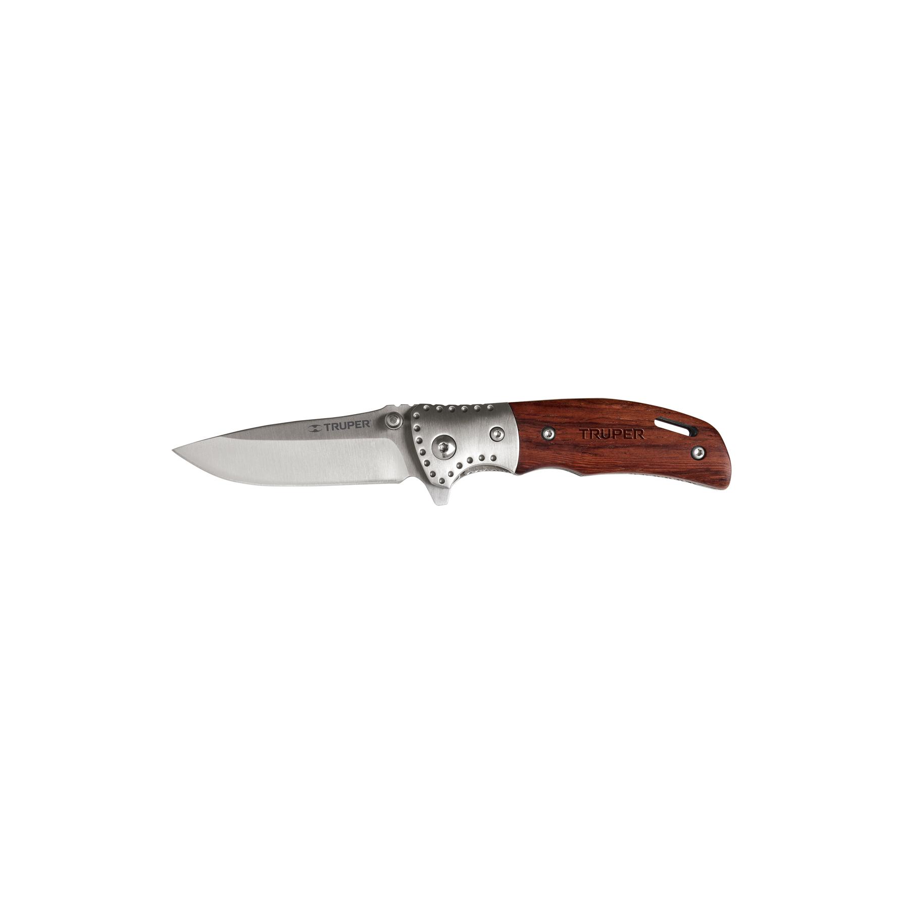 "NAVAJA ABATIBLE 3-1/2"" MANGO DE MADERA, TRUPER"
