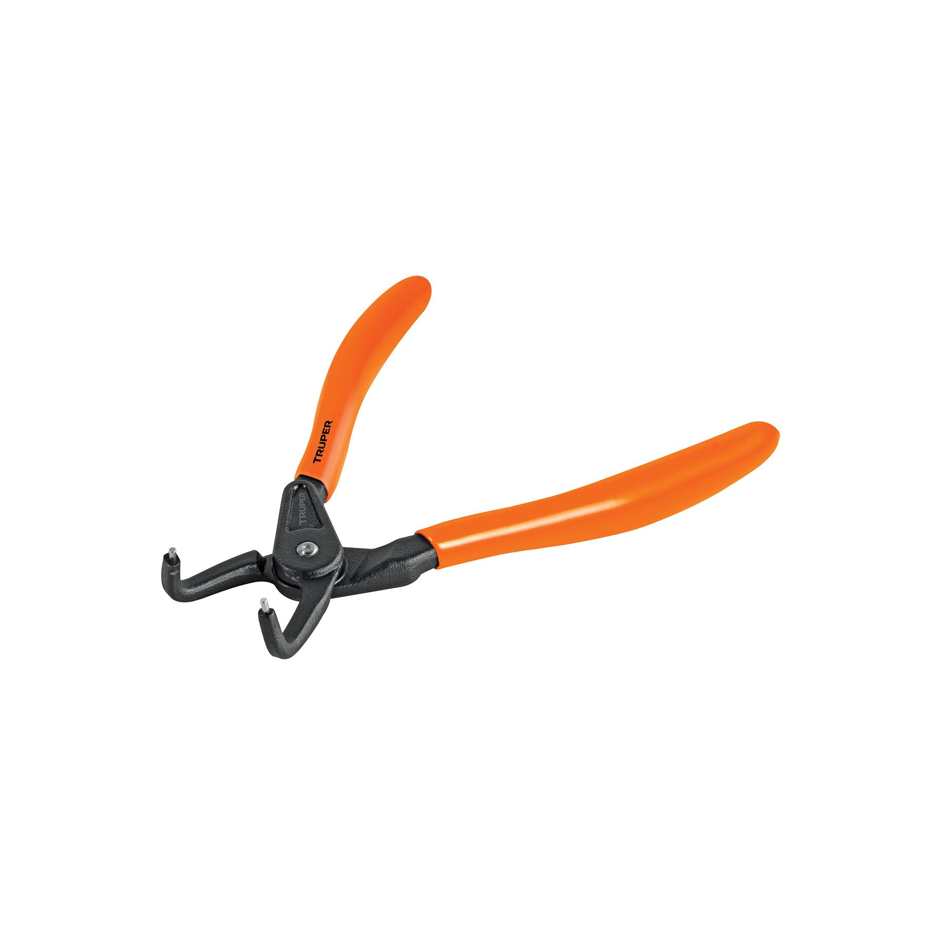 "PINZA PUNTA A 90° 6-3/4"" PARA CERRAR ANILLOS, MANGO DE PVC"