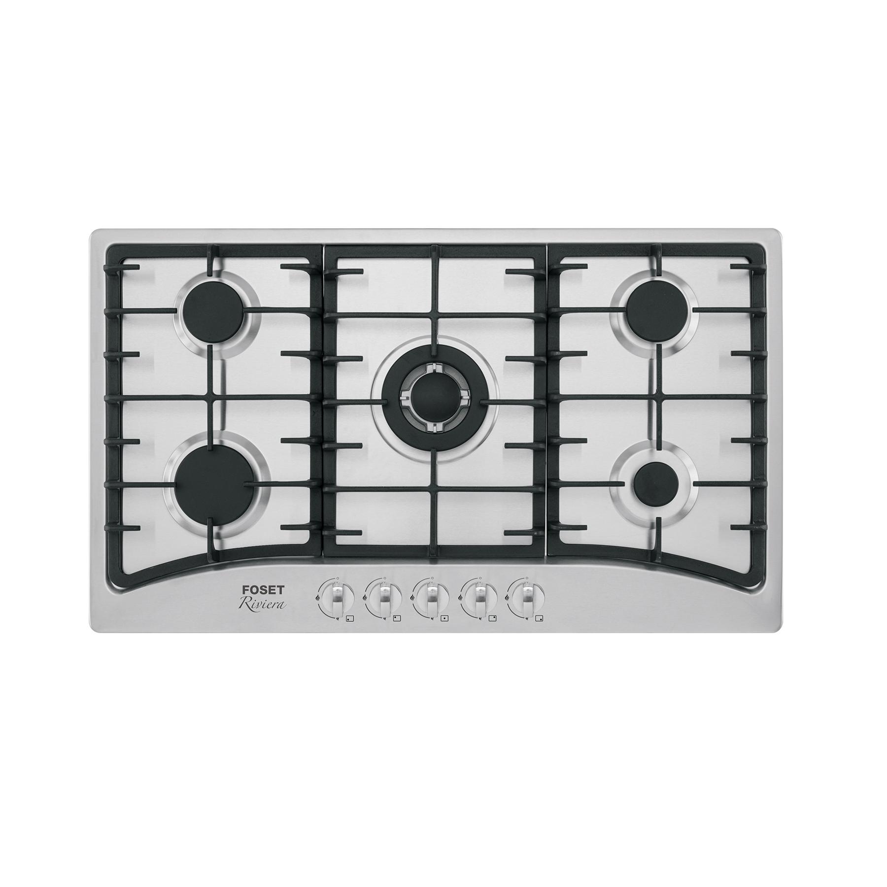 PARRILLA DE GAS EMPOTRABLE 5 QUEMADORES, ACERO INOX, FOSET