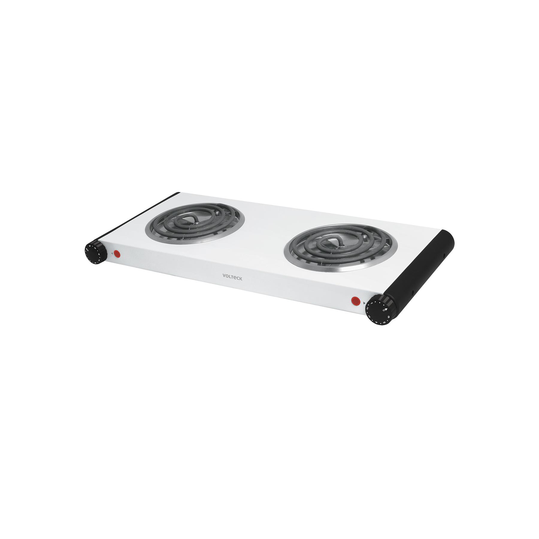 PARRILLA ELÉCTRICA DE DOBLE RESISTENCIA, BLANCA, VOLTECK