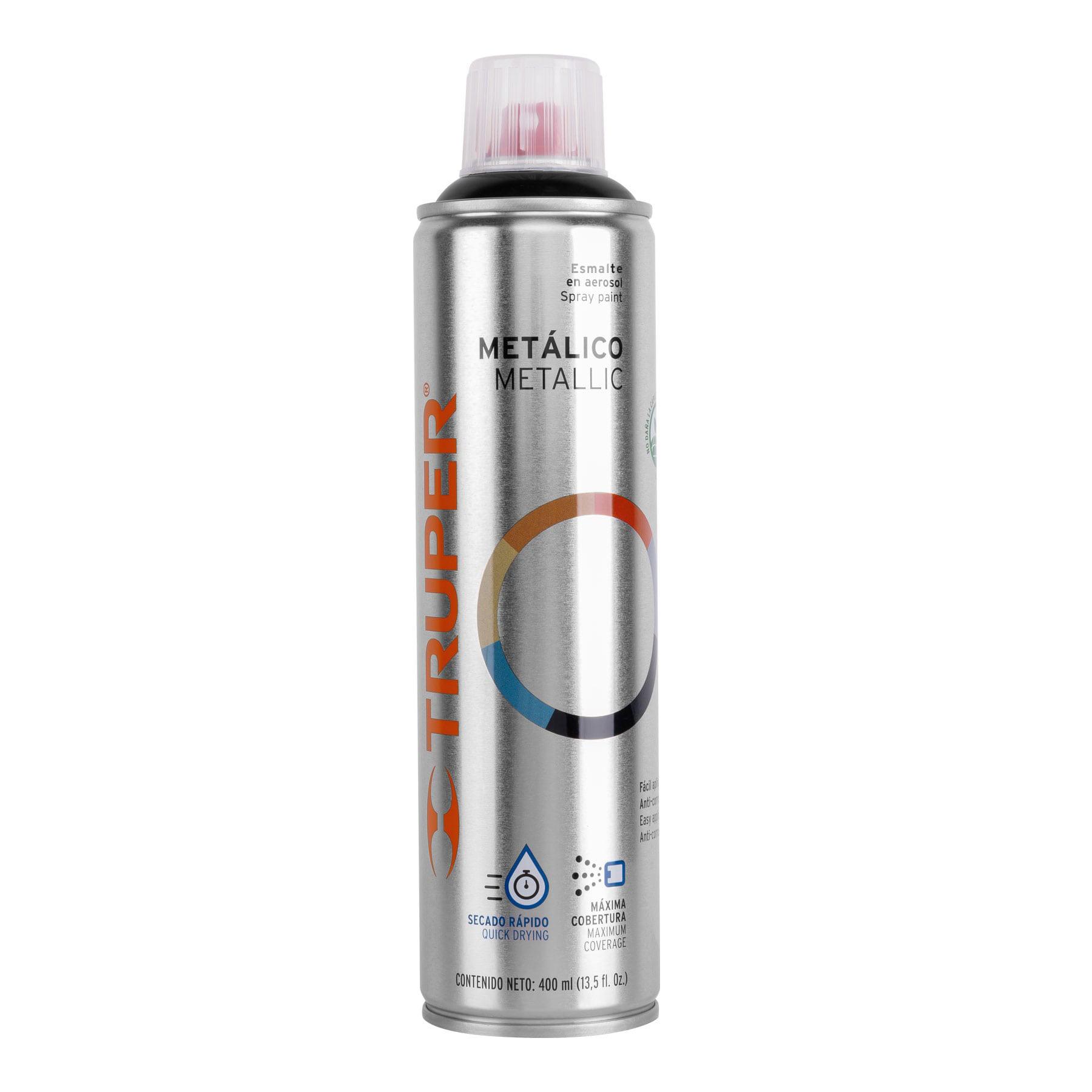 PINTURA EN AEROSOL, NEGRO METÁLICO, BOTE ESBELTO, 400 ML