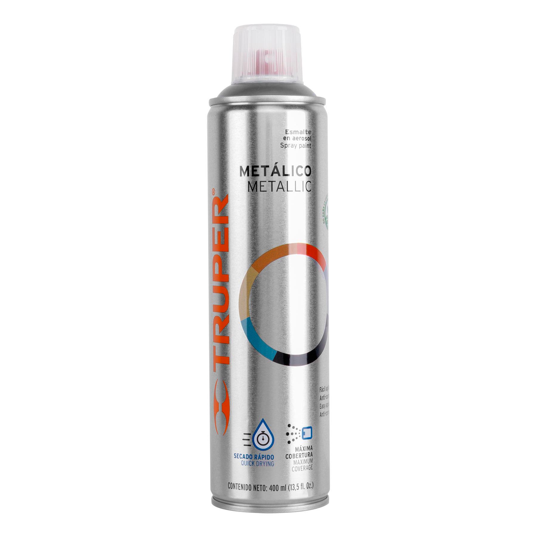 PINTURA EN AEROSOL, PLATA METÁLICO, BOTE ESBELTO, 400 ML
