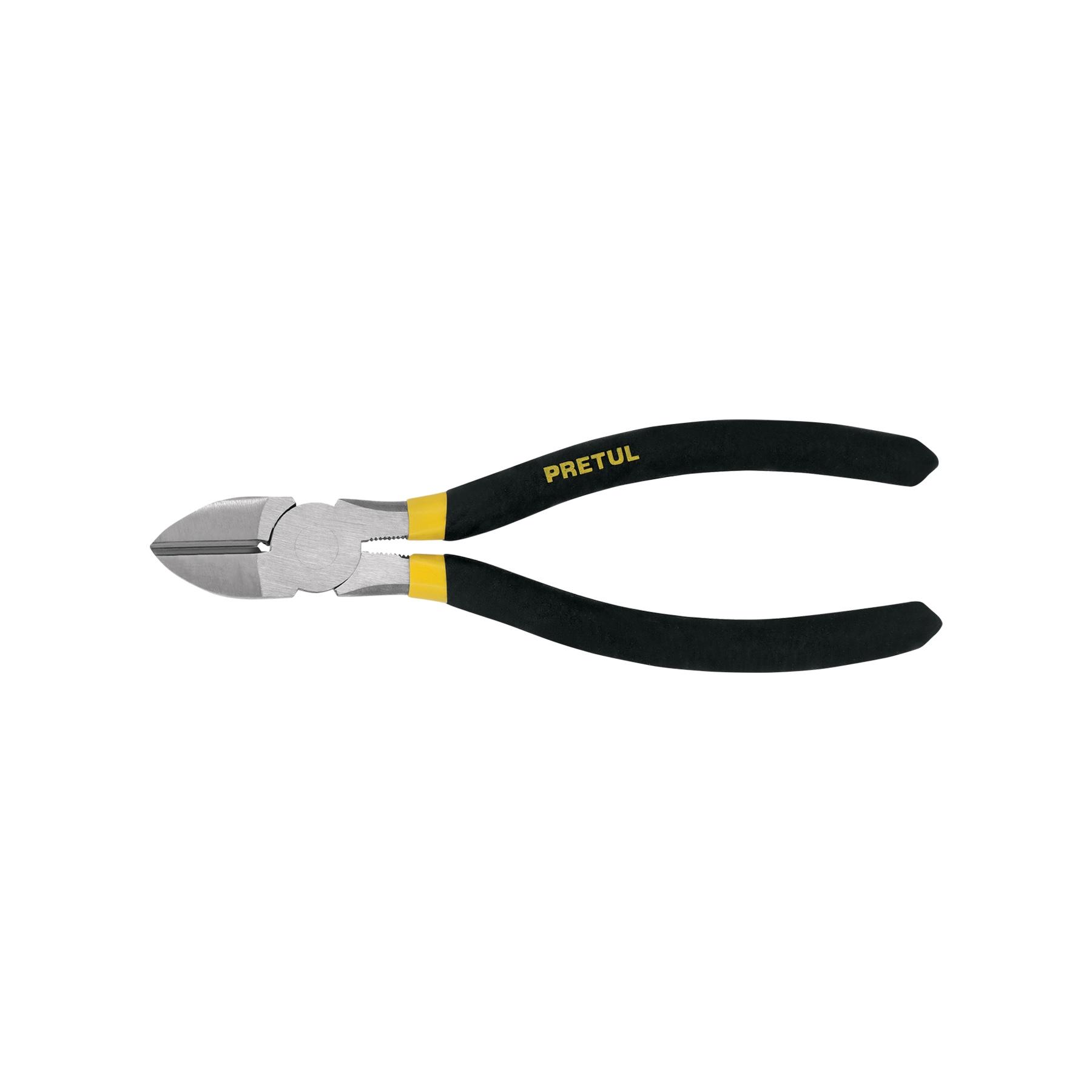 "PINZA DE CORTE DIAGONAL 7"" MANGO DE PVC, PRETUL"