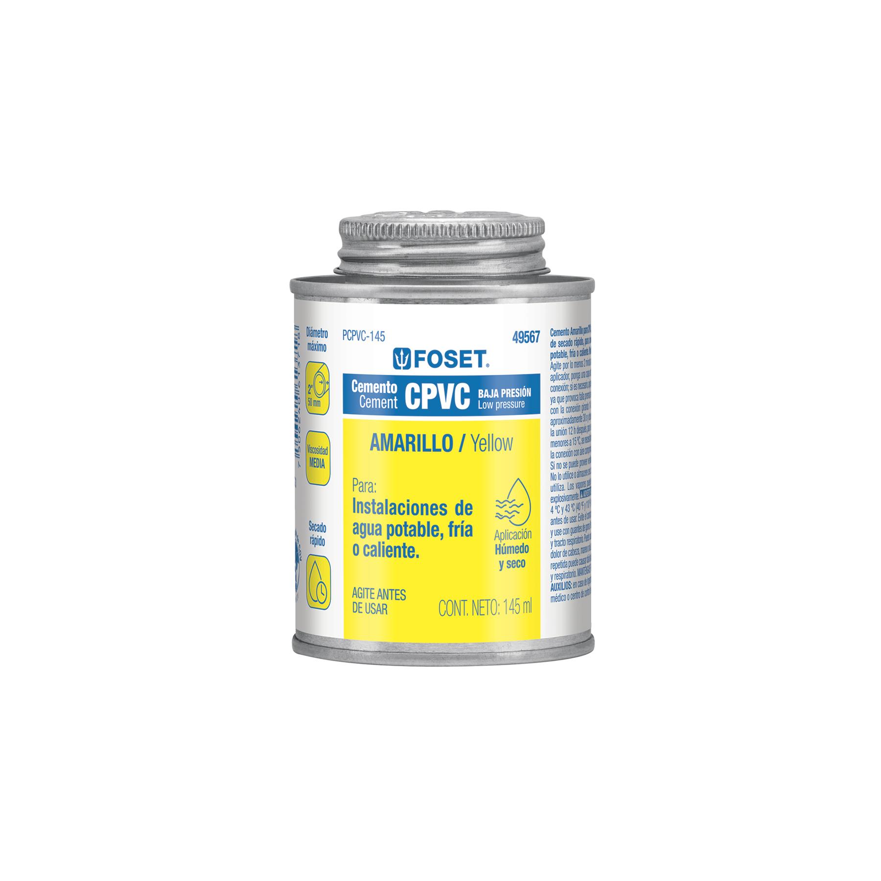 CEMENTO PARA CPVC EN BOTE DE 145 ML, BAJA PRESIÓN, FOSET