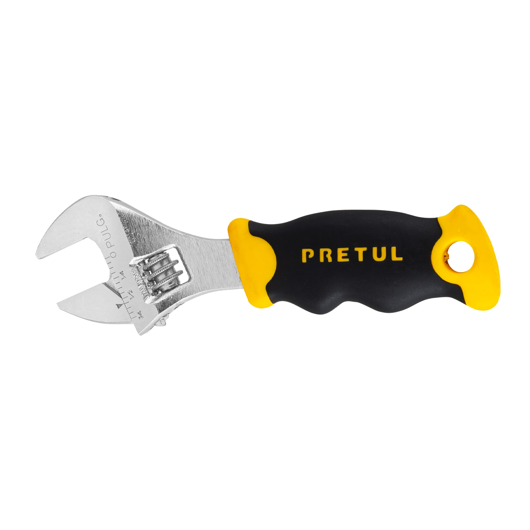 LLAVE AJUSTABLE (PERICO CORTO) 5' CROMADA CON GRIP, PRETUL