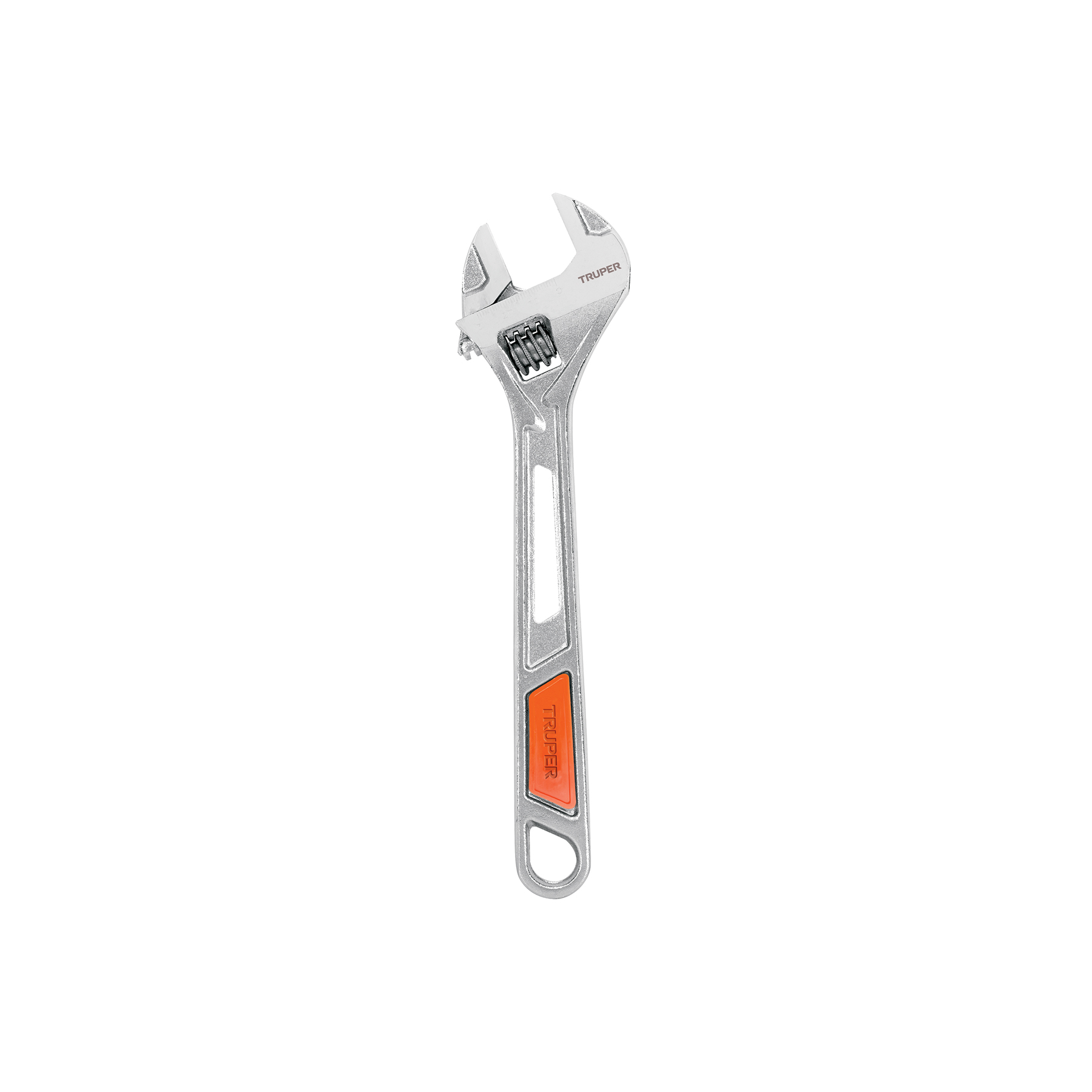 LLAVE AJUSTABLE (PERICO) 10' CROMADA MANGO DE PVC, TRUPER