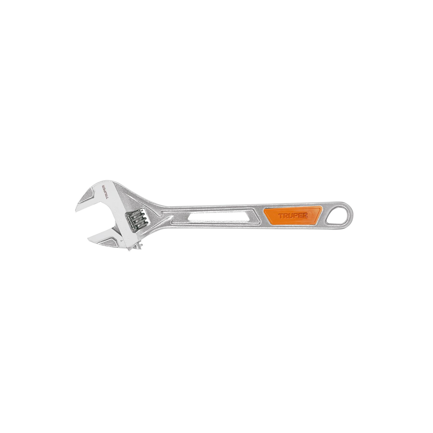 "LLAVE AJUSTABLE (PERICO) 12"" CROMADA MANGO DE PVC, TRUPER"