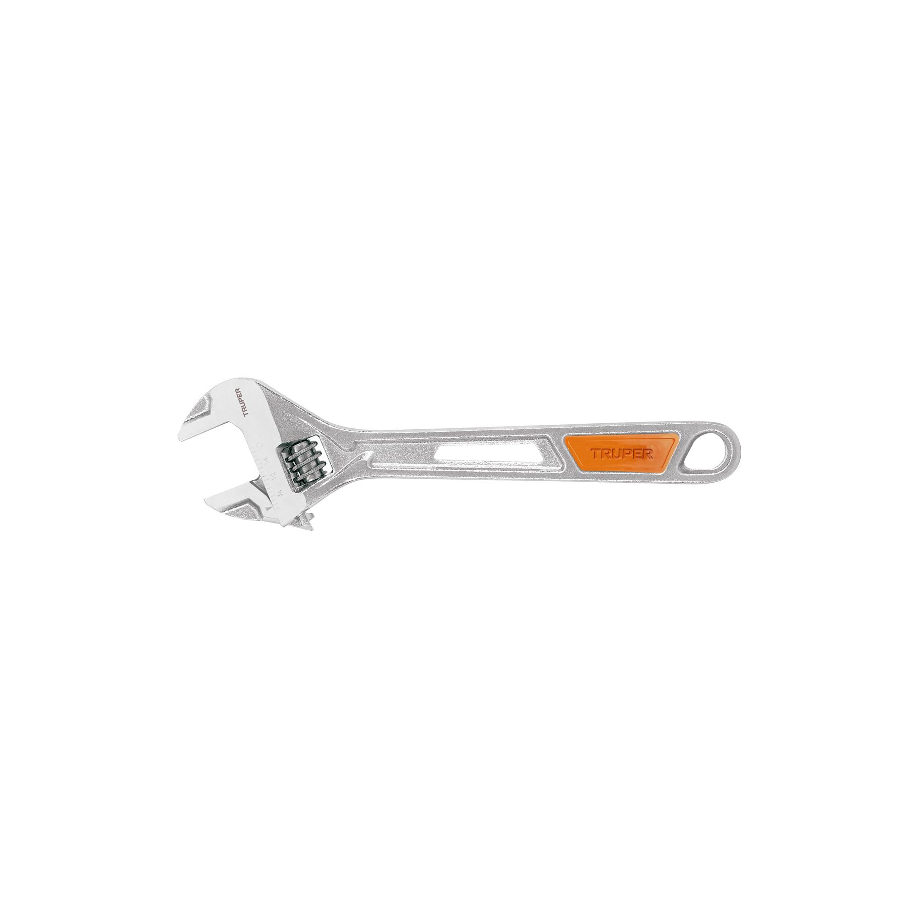 "LLAVE AJUSTABLE (PERICO) 8"" CROMADA MANGO DE PVC, TRUPER"