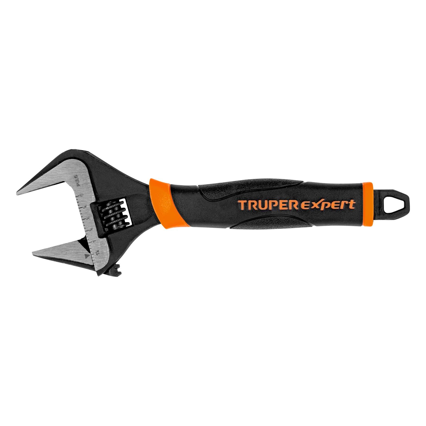 "LLAVE AJUSTABLE (PERICO) 8"" BOCA ANCHA COMFORT GRIP, EXPERT"