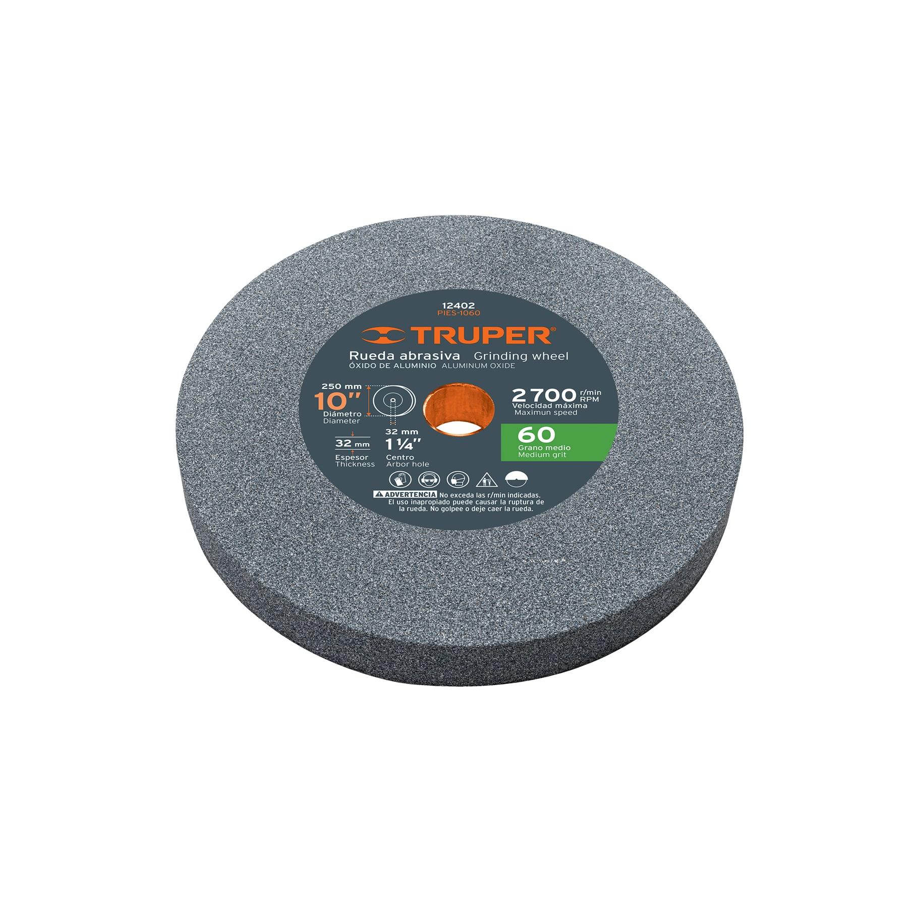 "RUEDA ABRASIVA P/ESMERIL 10""X32MM, ÓXIDO ALUMINIO, GRANO 60"