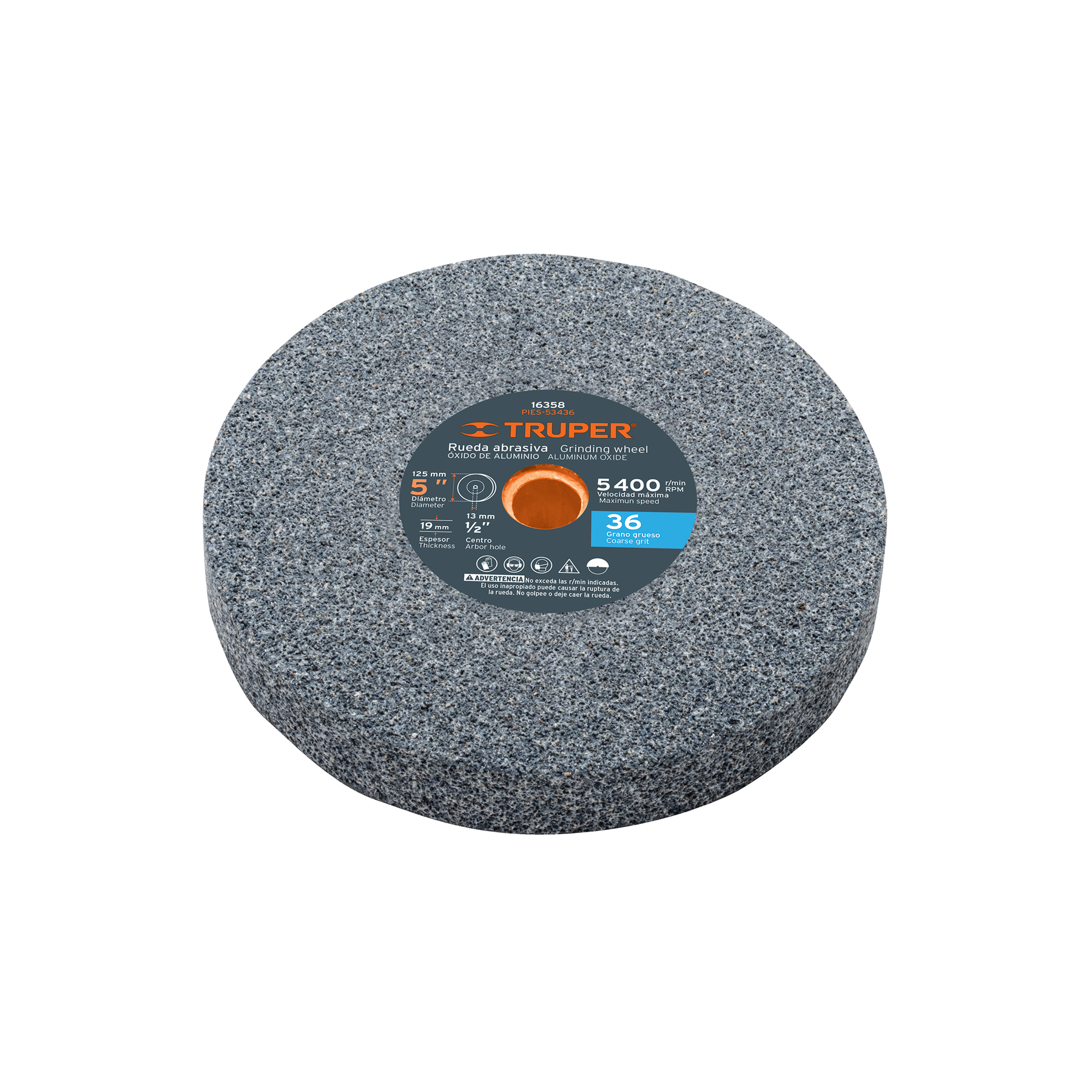 PIEDRA PARA ESMERIL 5 X 3/4' ÓXIDO DE ALUMINIO, GRANO 36