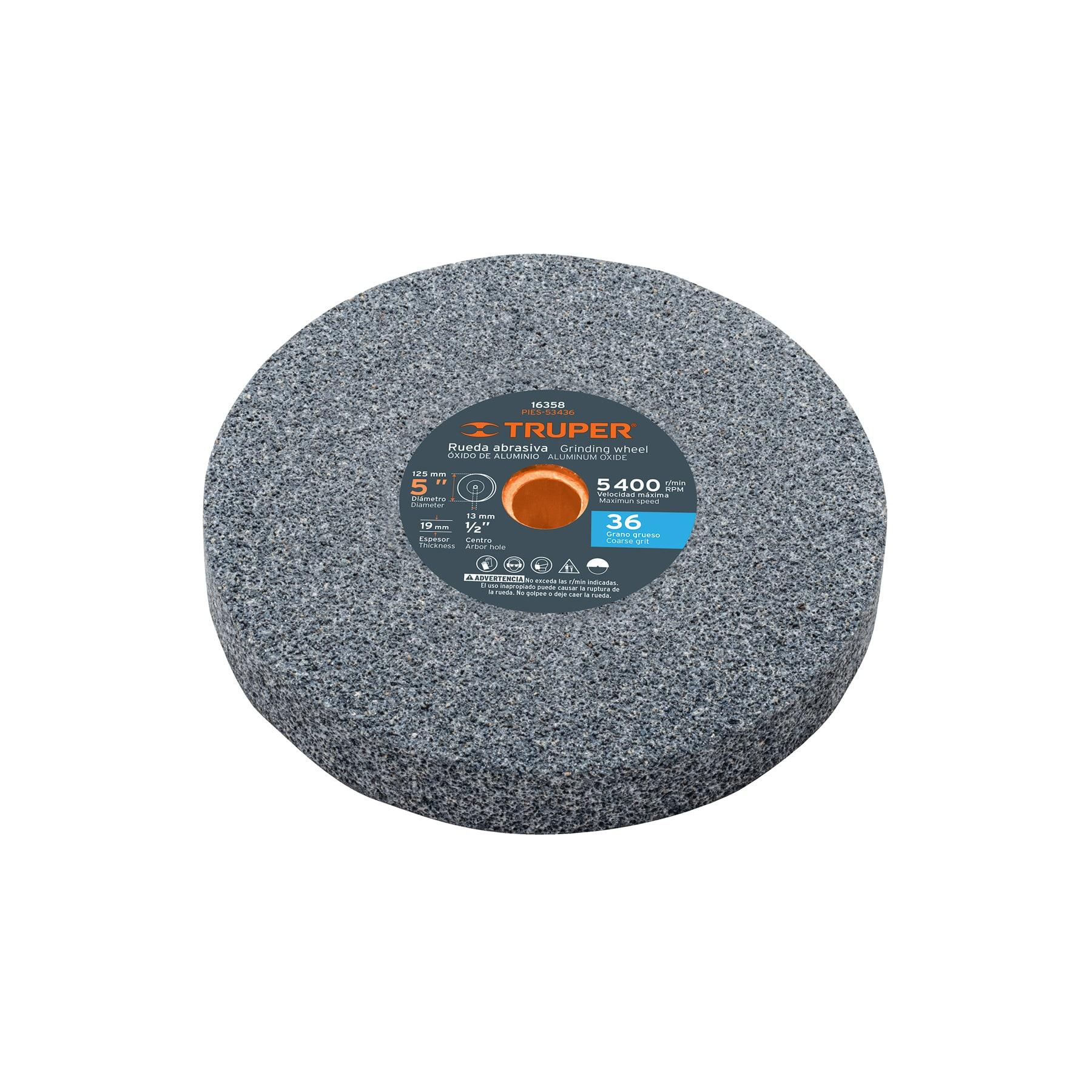 "RUEDA ABRASIVA P/ESMERIL 5""X19MM, ÓXIDO ALUMINIO, GRANO 36"