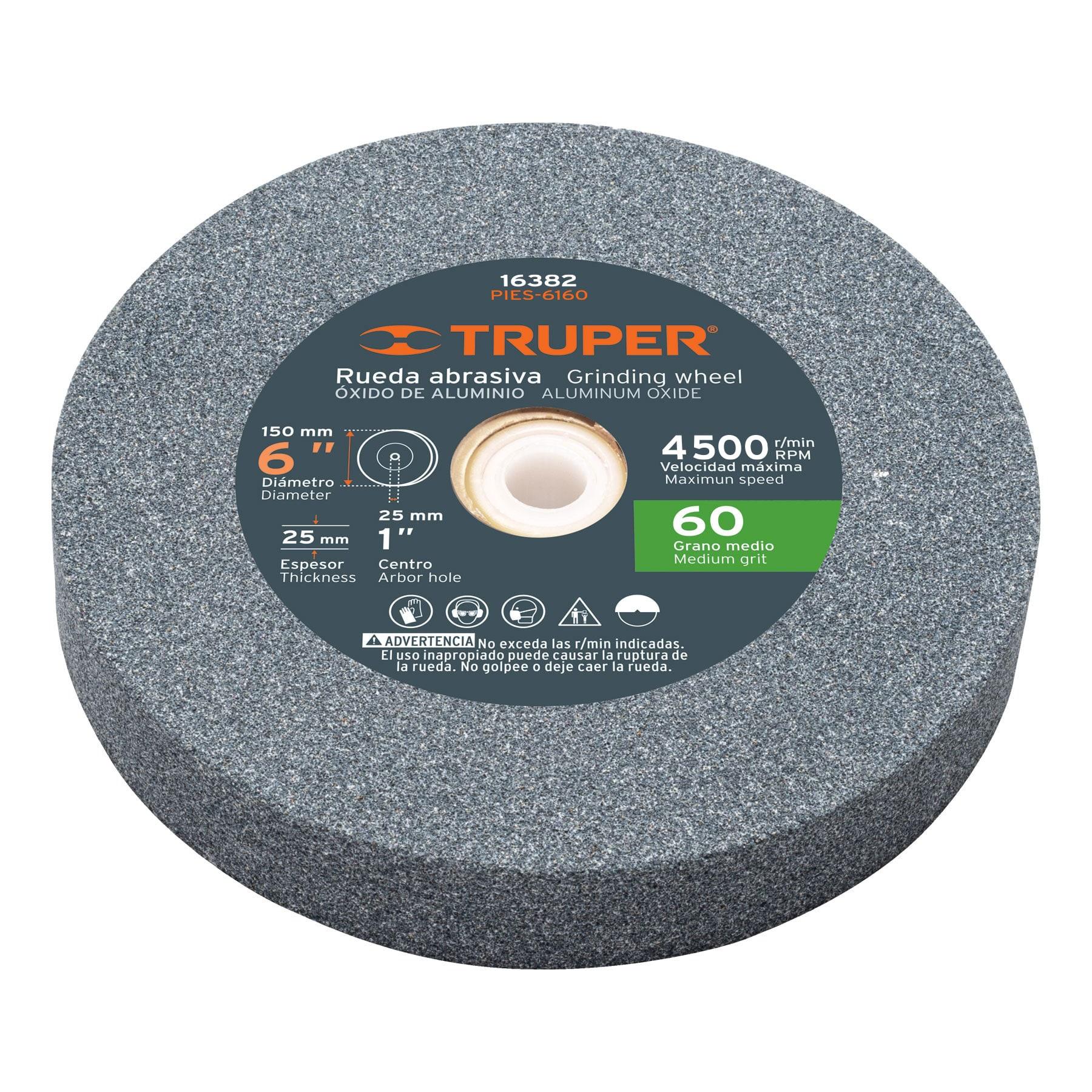 "RUEDA ABRASIVA P/ESMERIL 6""X25MM, ÓXIDO ALUMINIO, GRANO 60"