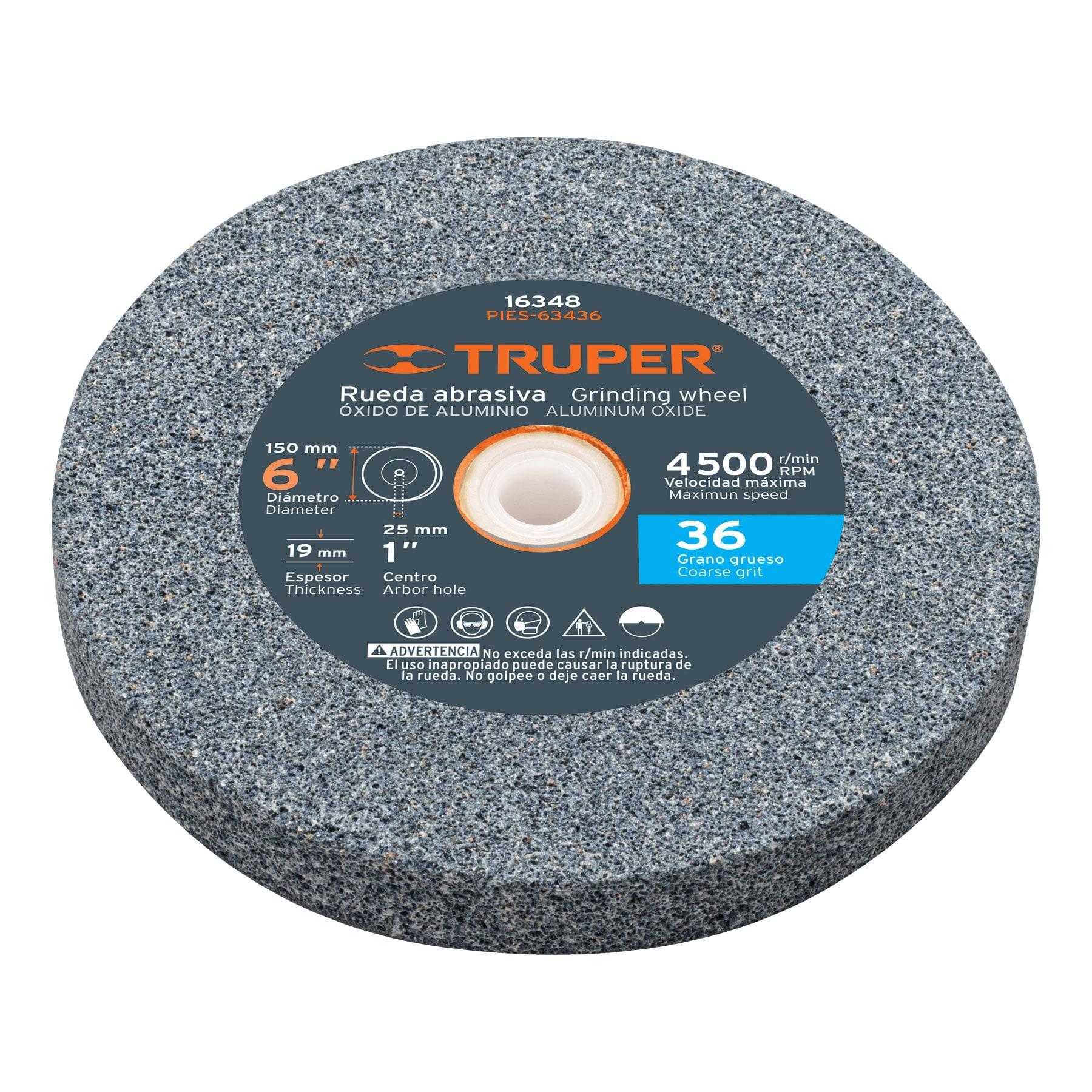 "RUEDA ABRASIVA P/ESMERIL 6""X19MM, ÓXIDO ALUMINIO, GRANO 36"