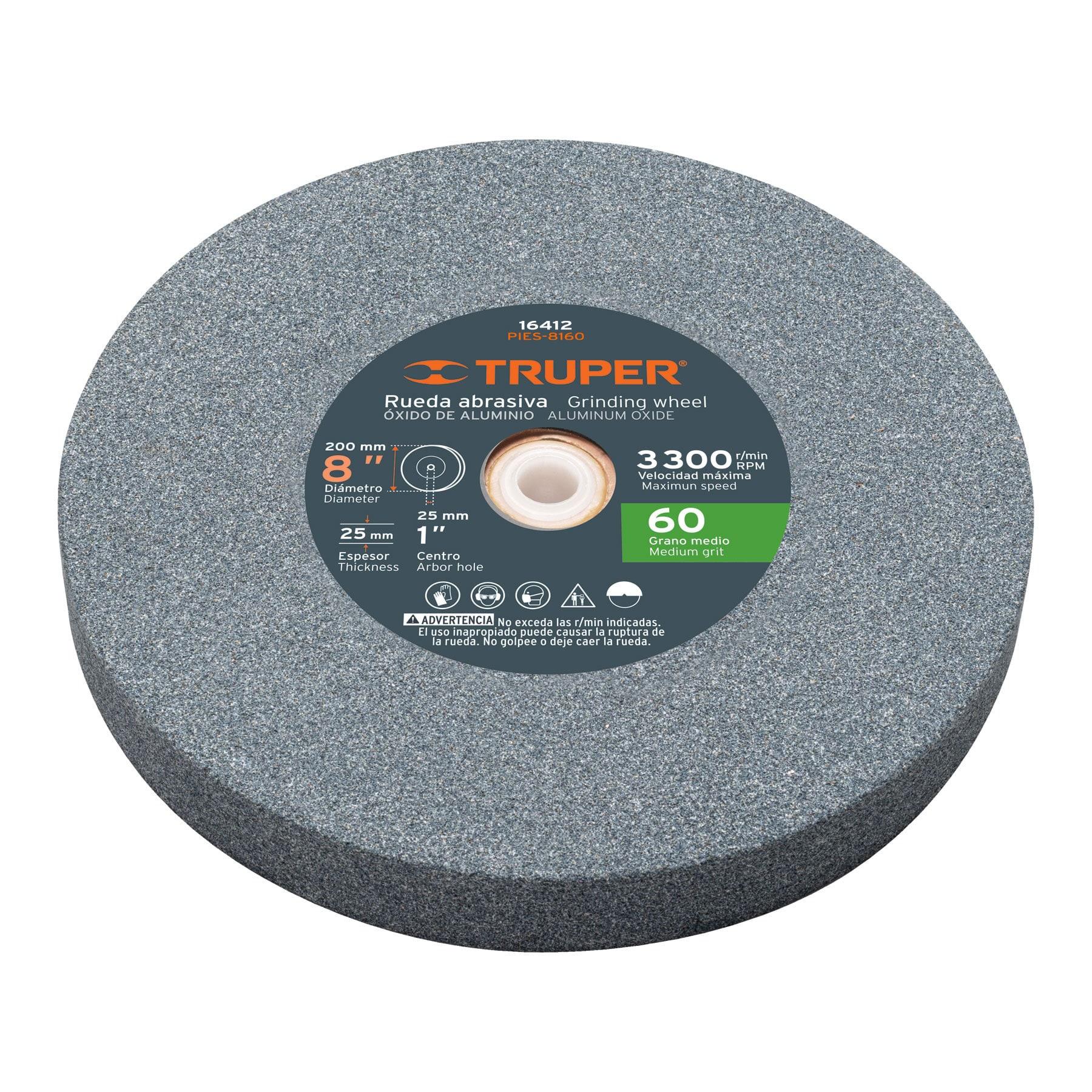 "RUEDA ABRASIVA P/ESMERIL 8""X25MM, ÓXIDO ALUMINIO, GRANO 60"