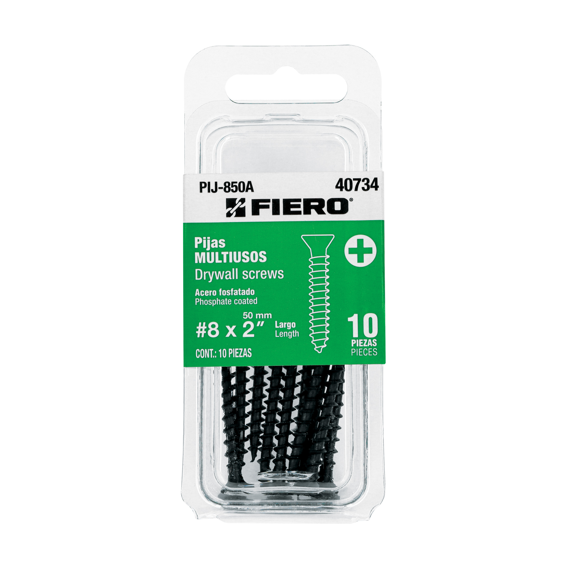 "BLÍSTER CON 10 PIJAS MULTIUSOS, #8X2"""