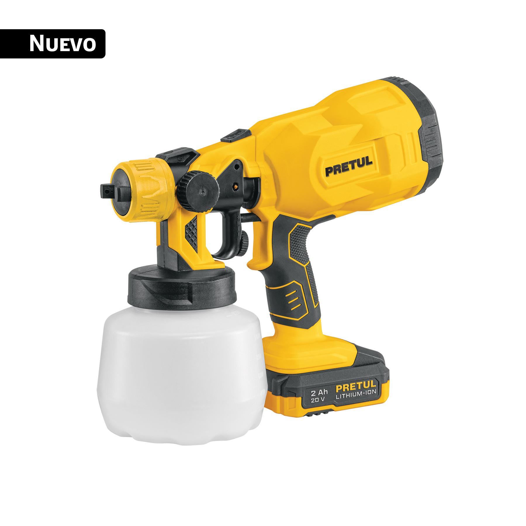 PISTOLA PARA PINTAR, 20V, 1 BATERÍA 2AH, PRETUL