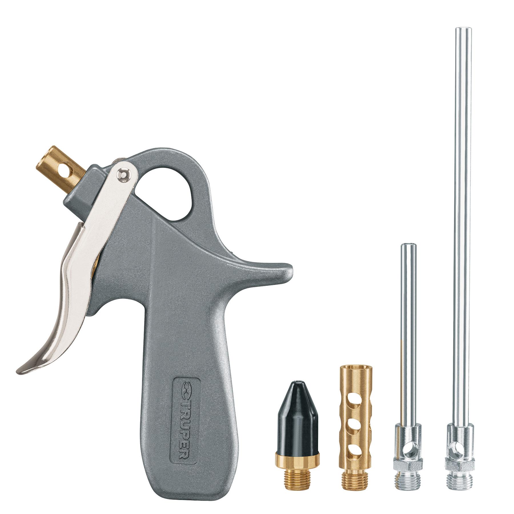 PISTOLA DE ALUMINIO PARA SOPLETEAR, 5 BOQUILLAS, TRUPER