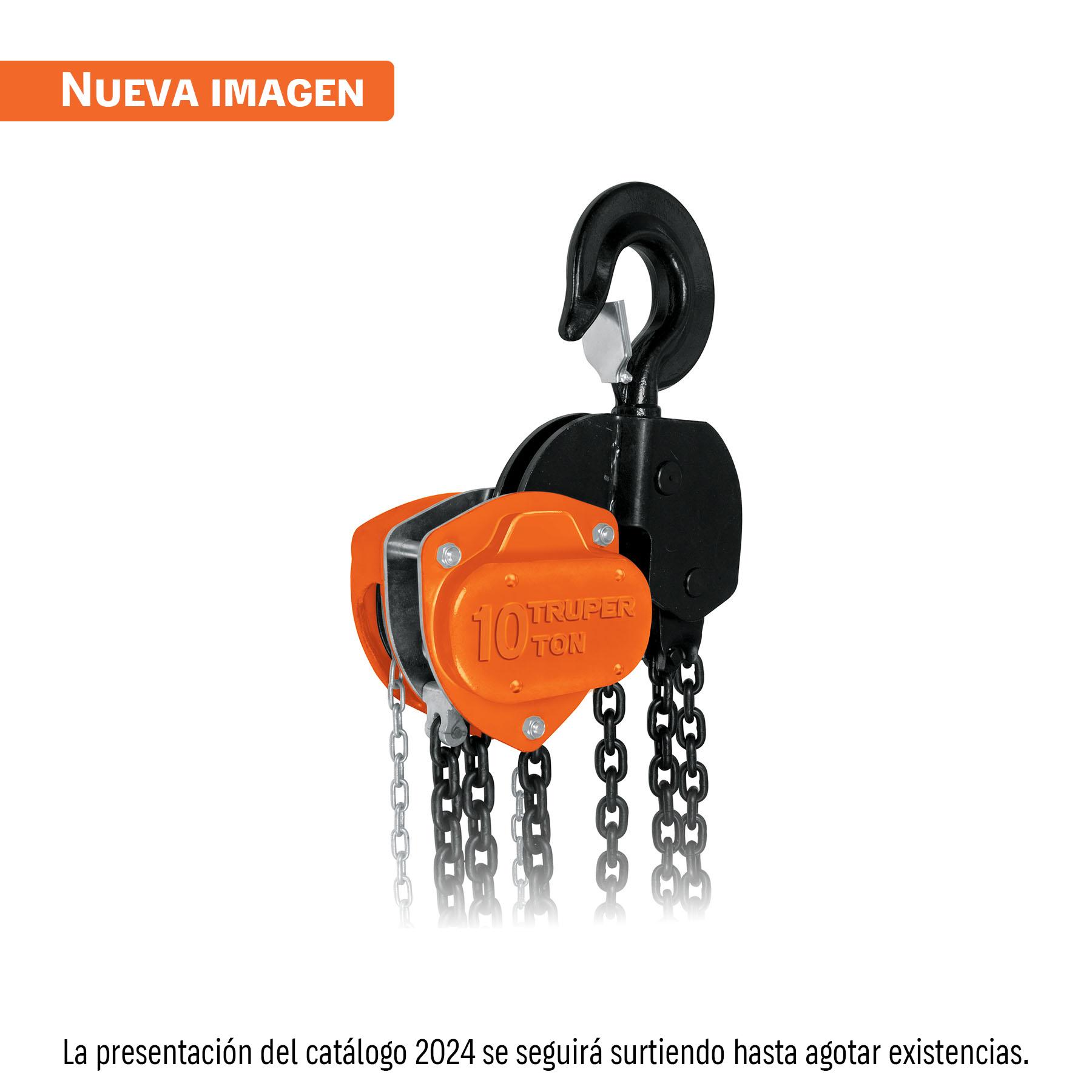 POLIPASTO INDUSTRIAL DE CADENA, 10 TONELADAS, TRUPER