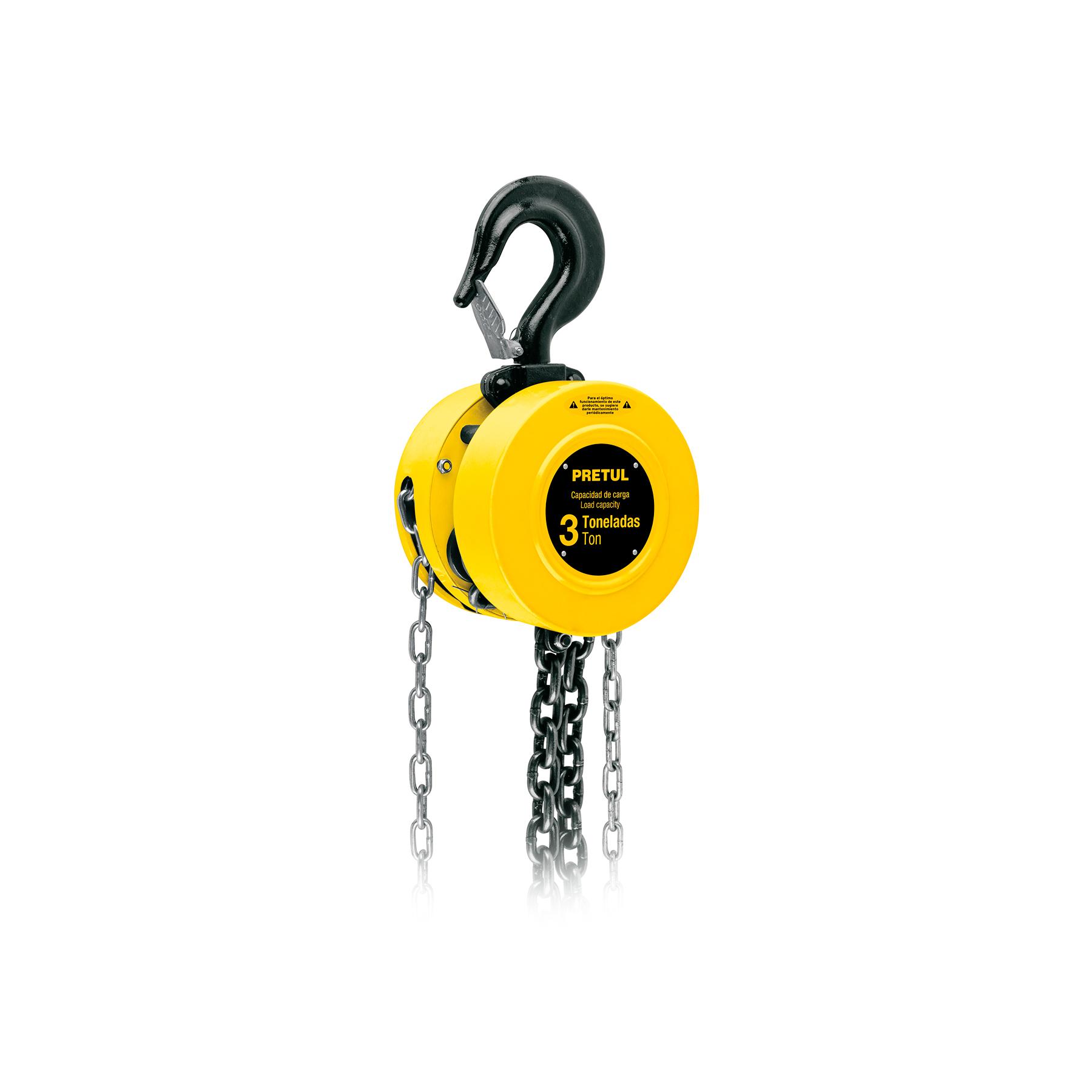 POLIPASTO DE CADENA DE 3 TON, PRETUL