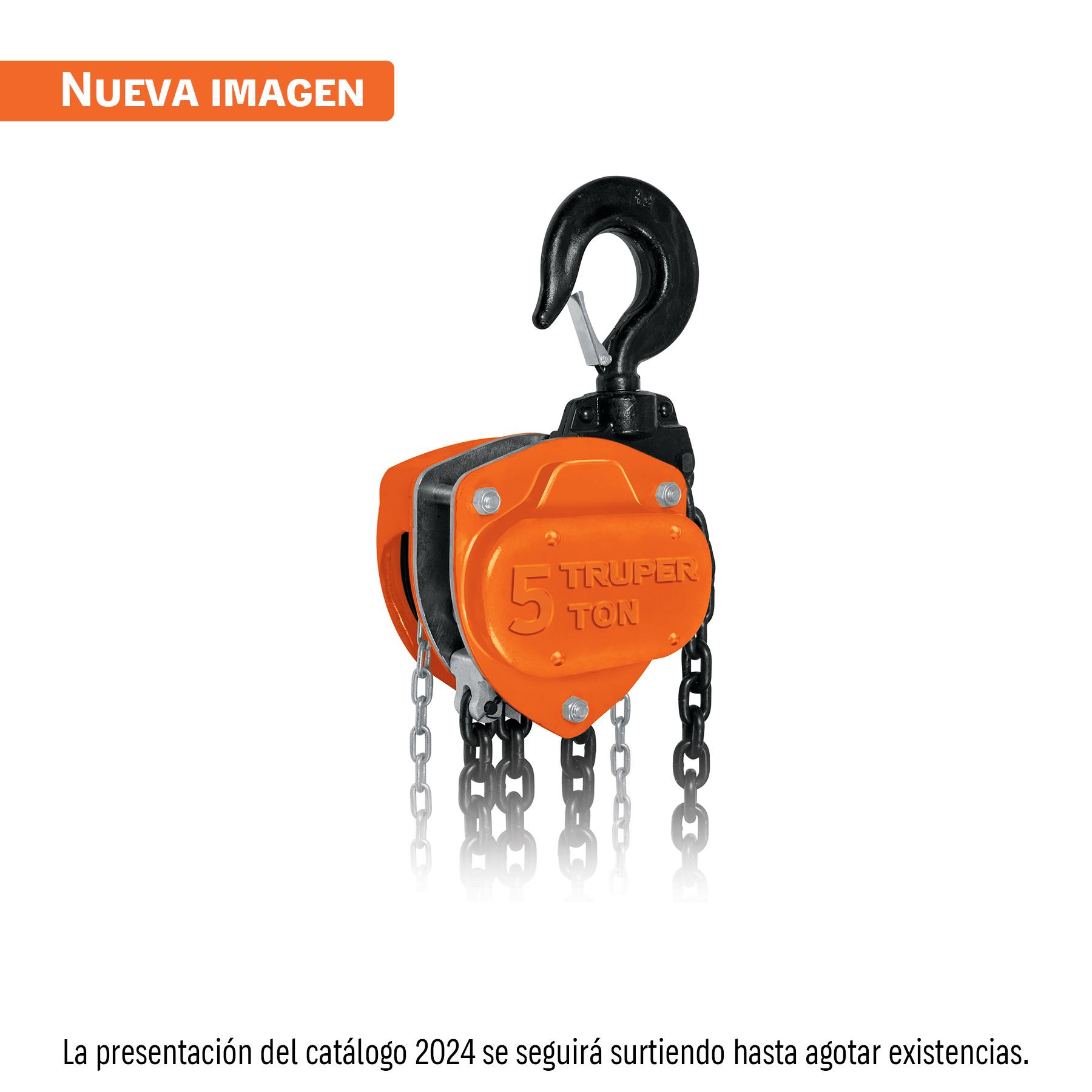 POLIPASTO INDUSTRIAL DE CADENA, 5 TONELADAS, TRUPER