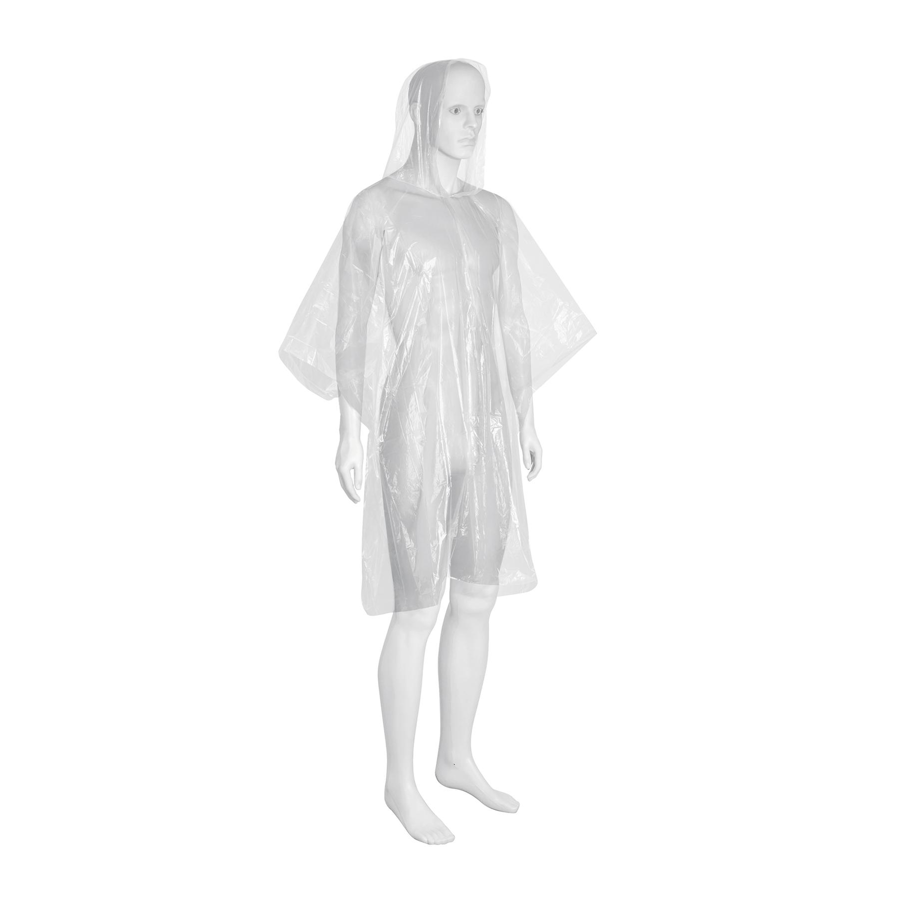 PONCHO O CAPAMANGA DESECHABLE DE POLIETILENO, PRETUL