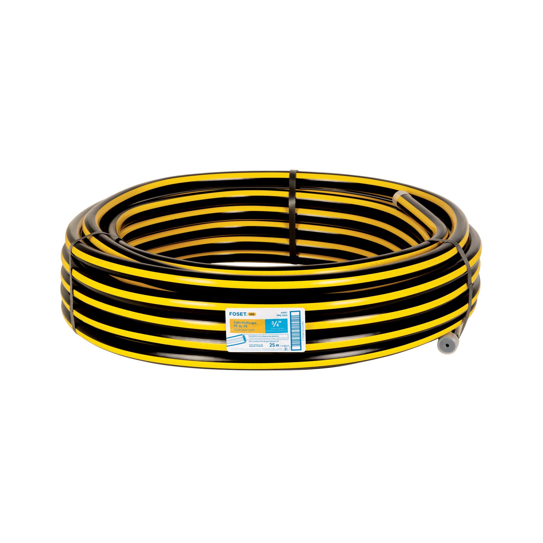 "MANGUERA PLÁSTICA CON REFUERZO DE ALUMINIO PARA GAS, 3/4"" PE-AL-PE EN ROLLO DE 25M"